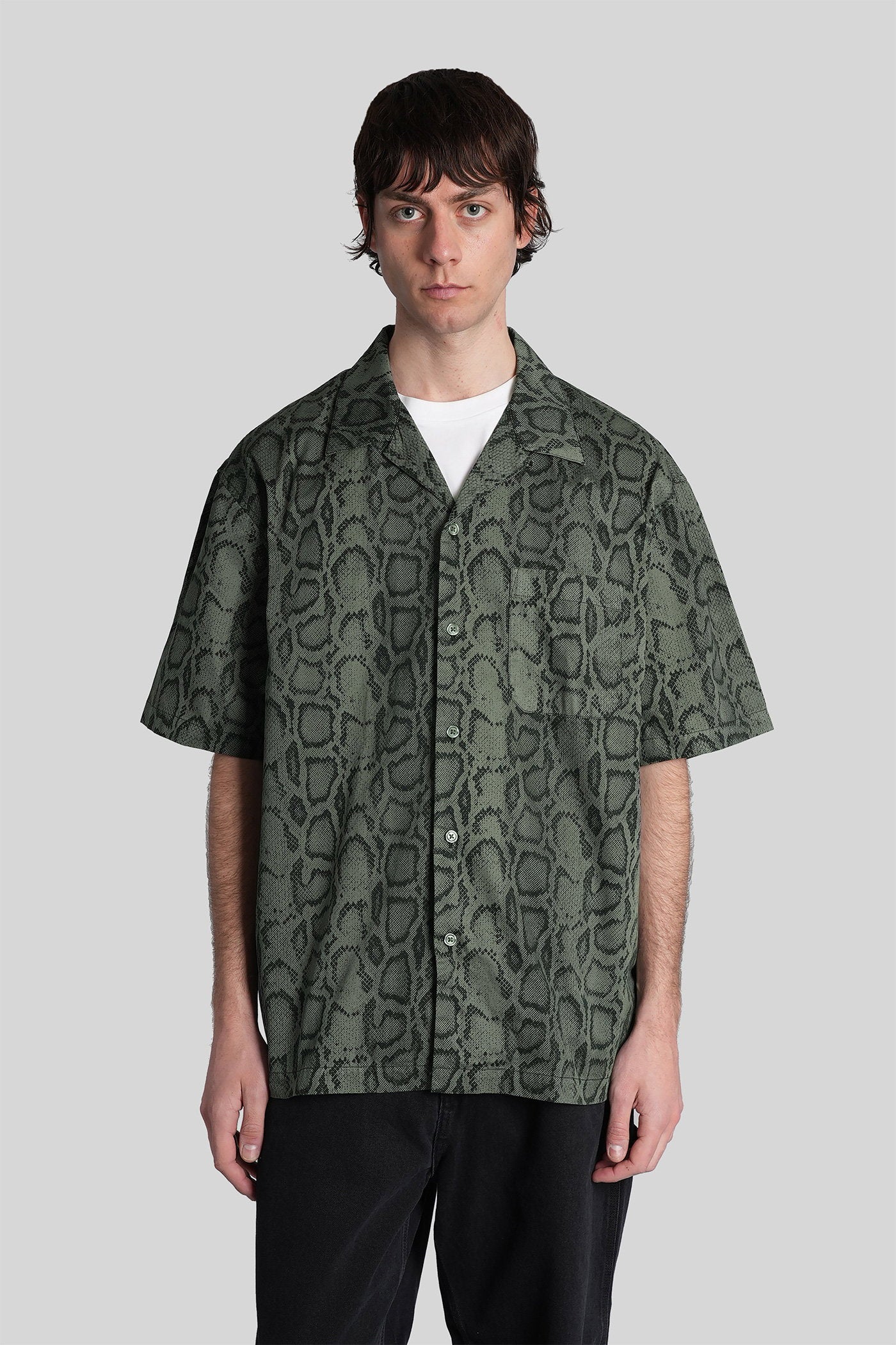 Ss snake camo shirt Shirt in green cotton
