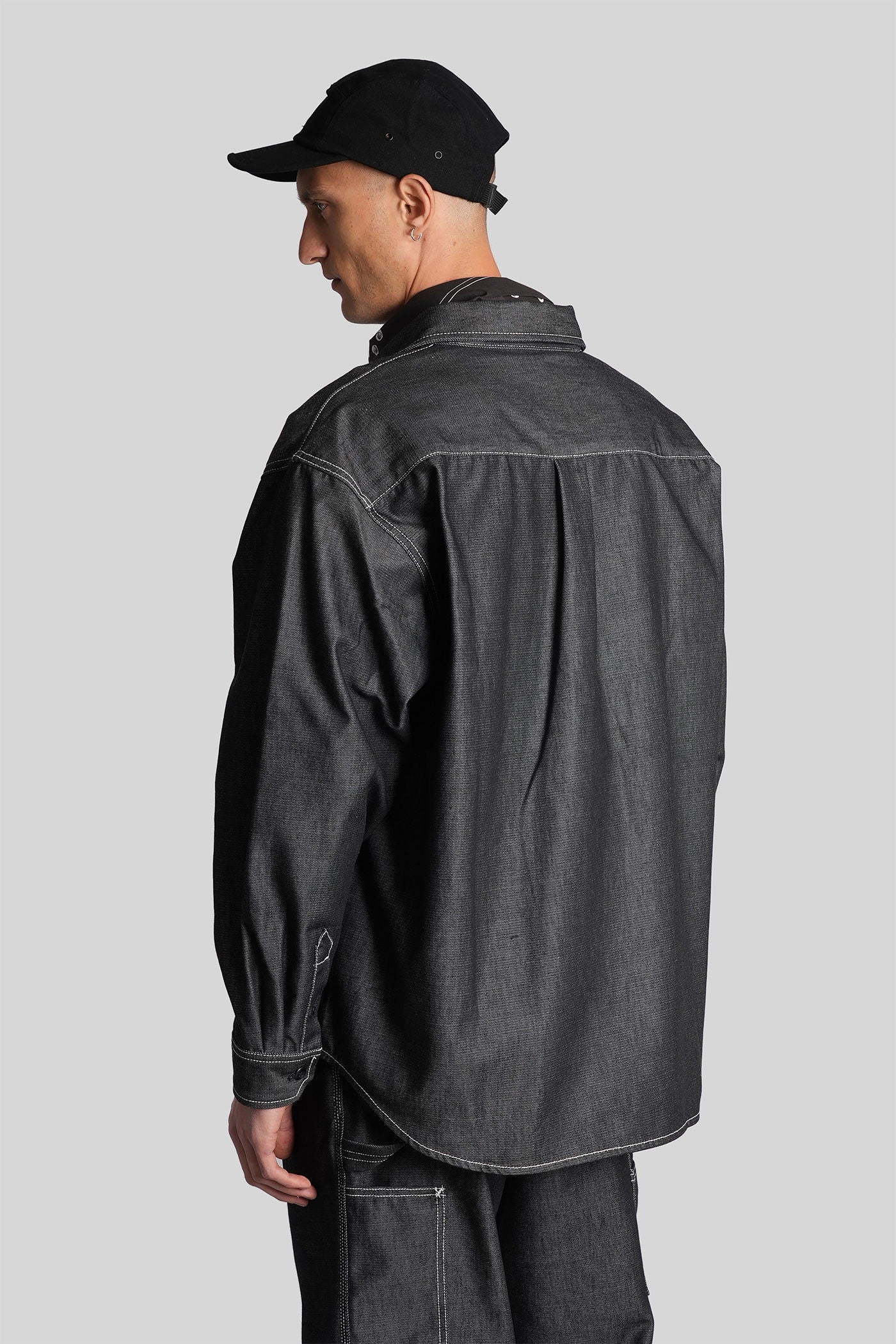 Tigan shirt jacket Shirt in black denim - Image 3
