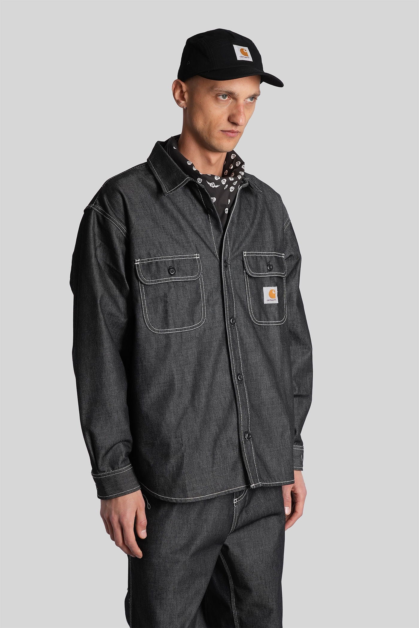 Tigan shirt jacket Shirt in black denim - Image 4