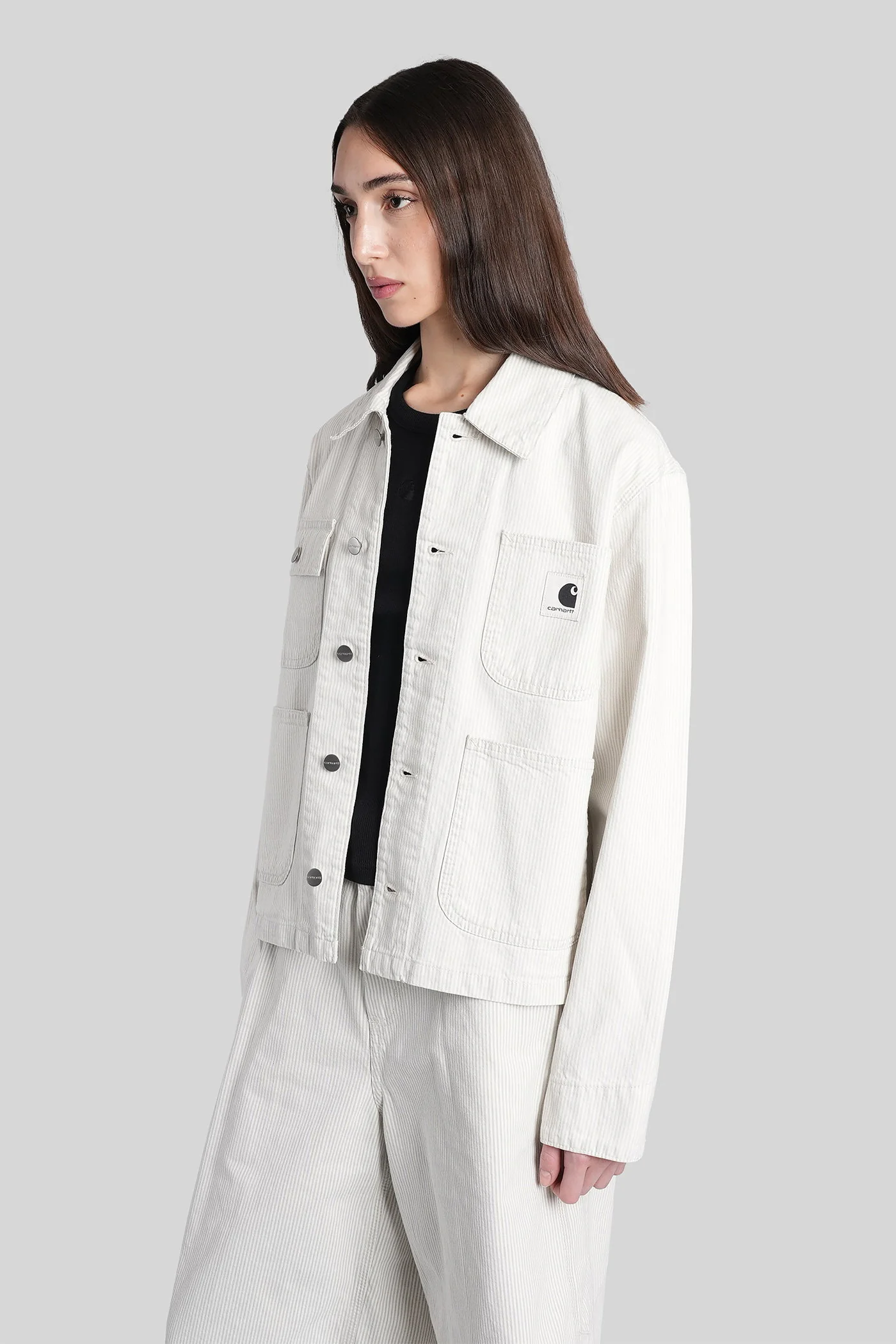 W mercer chore coat Casual jacket in beige cotton - Image 4