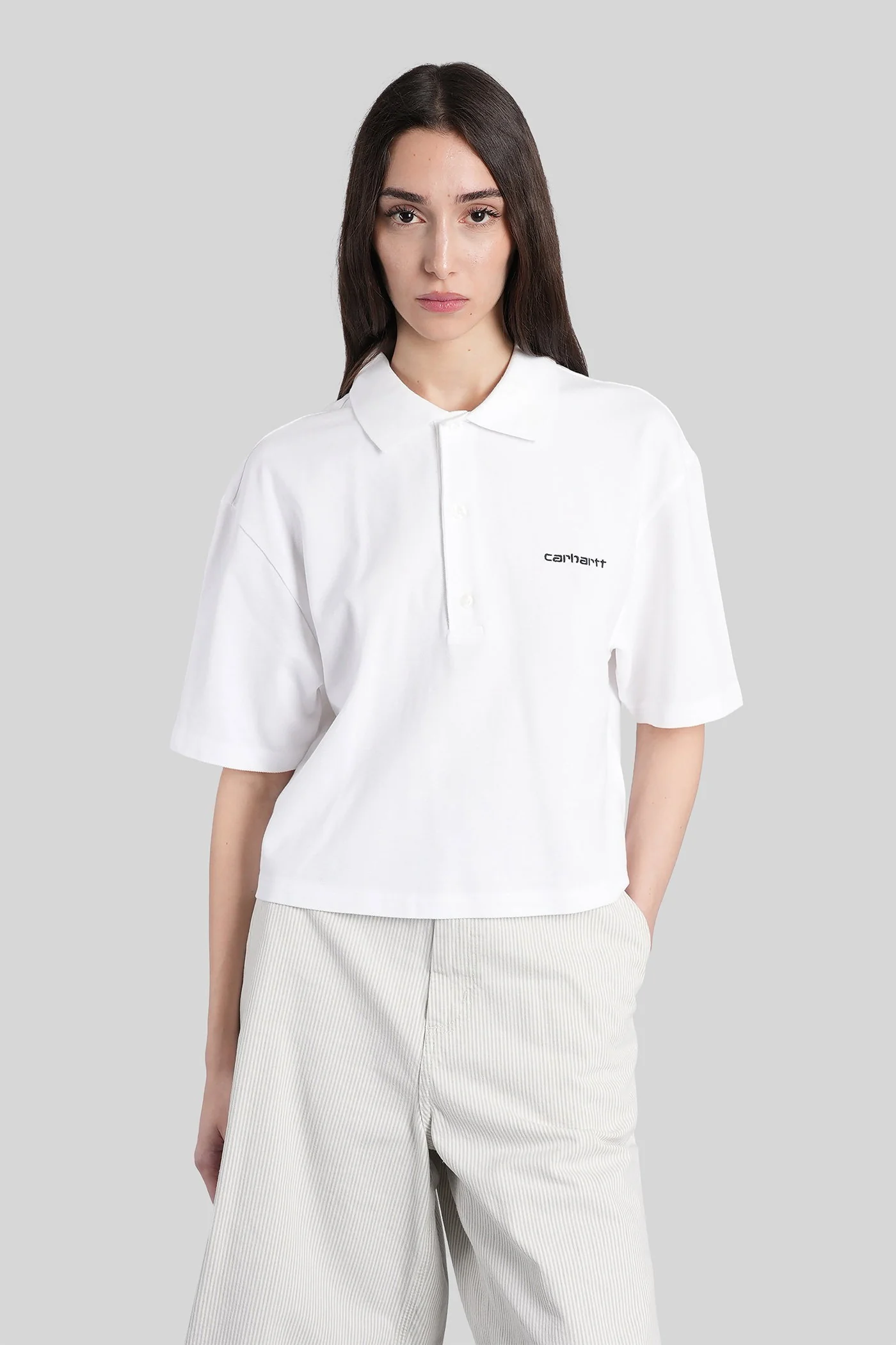 W ss carhartt script Polo in white cotton