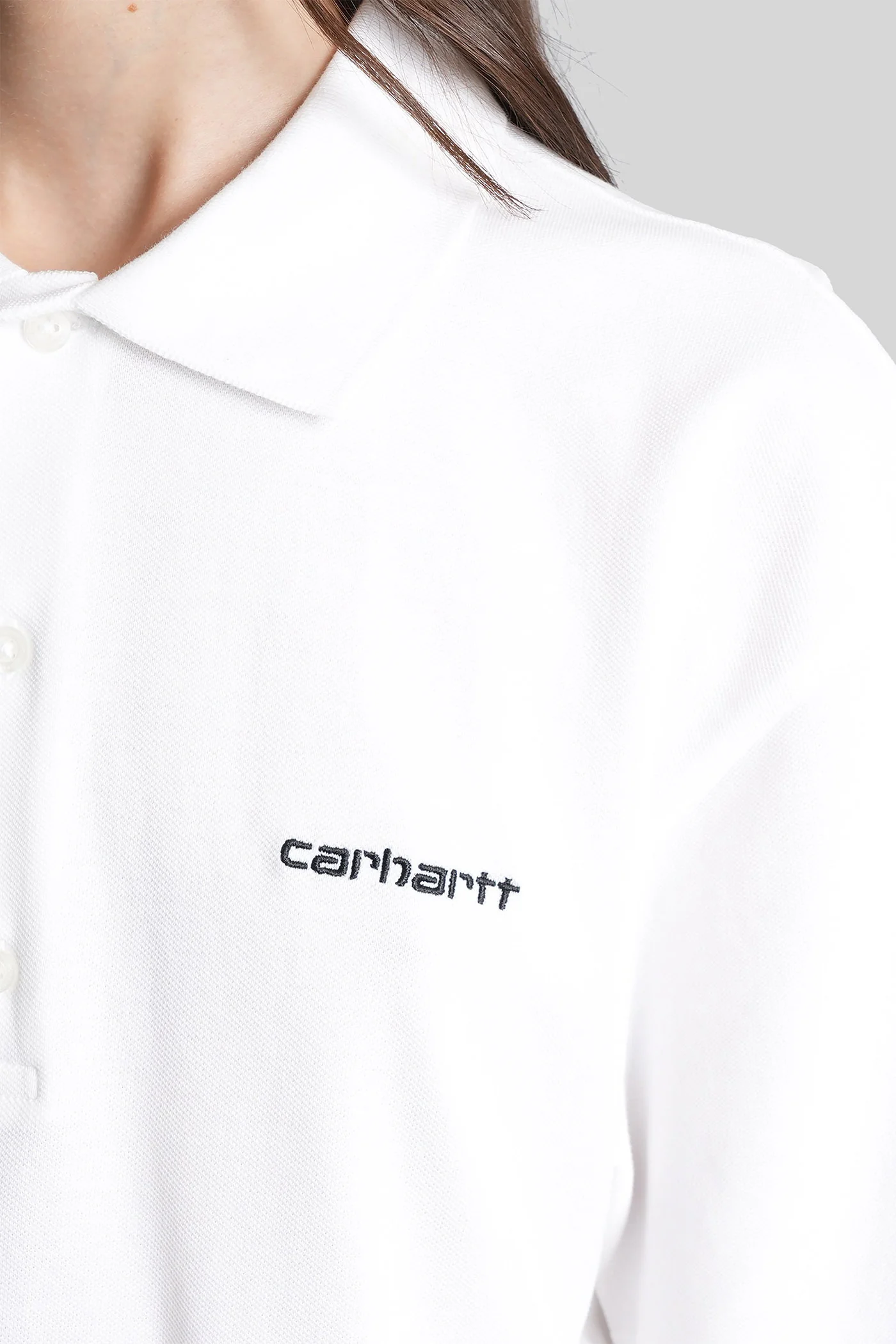 W ss carhartt script Polo in white cotton - Image 5