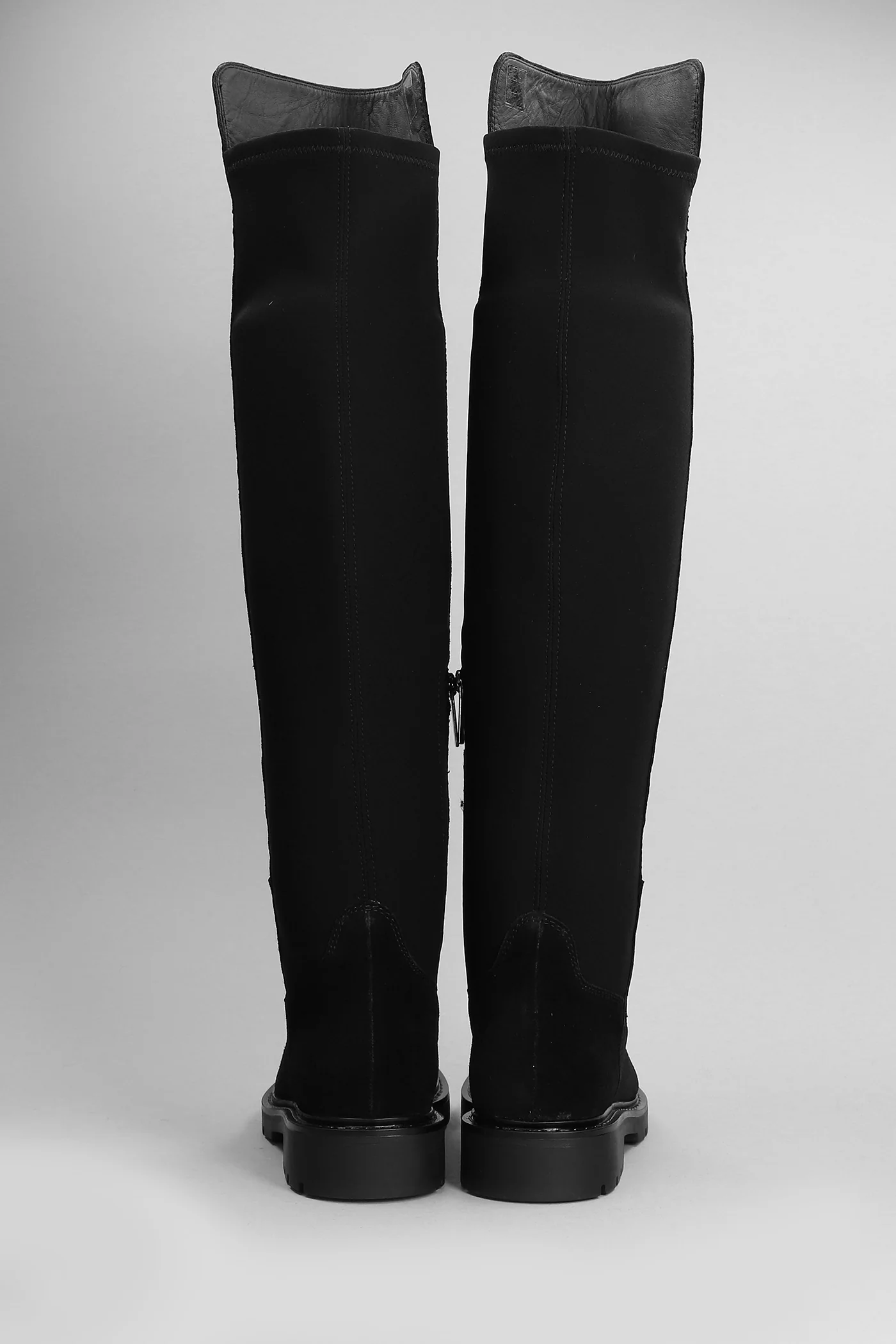 Brit Stretch low heels boots in black Suede and fabric - Image 4