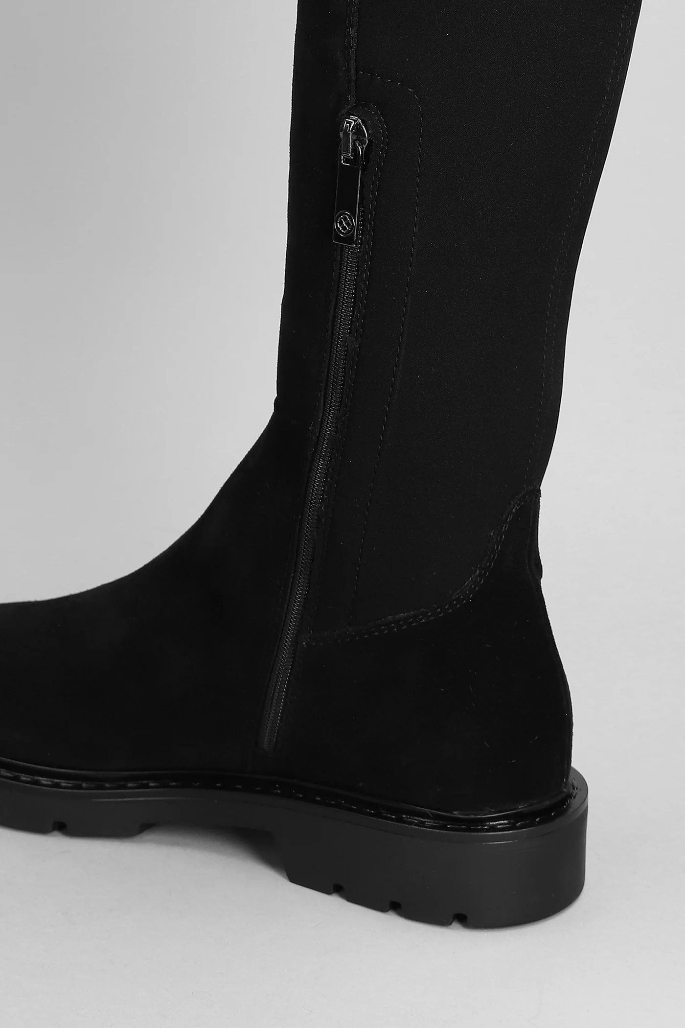 Brit Stretch low heels boots in black Suede and fabric - Image 5