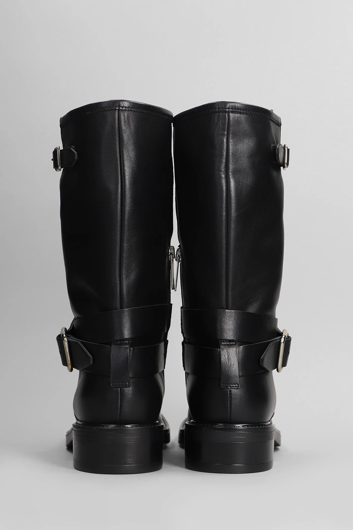 Cameron Bike Combat boots in black leather - Image 4