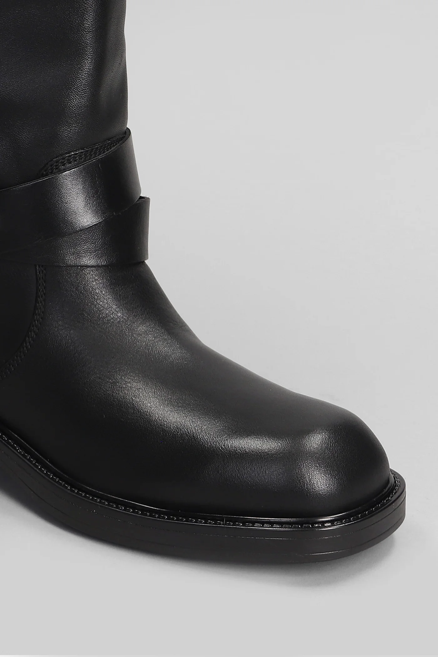 Cameron Bike Combat boots in black leather - Image 5