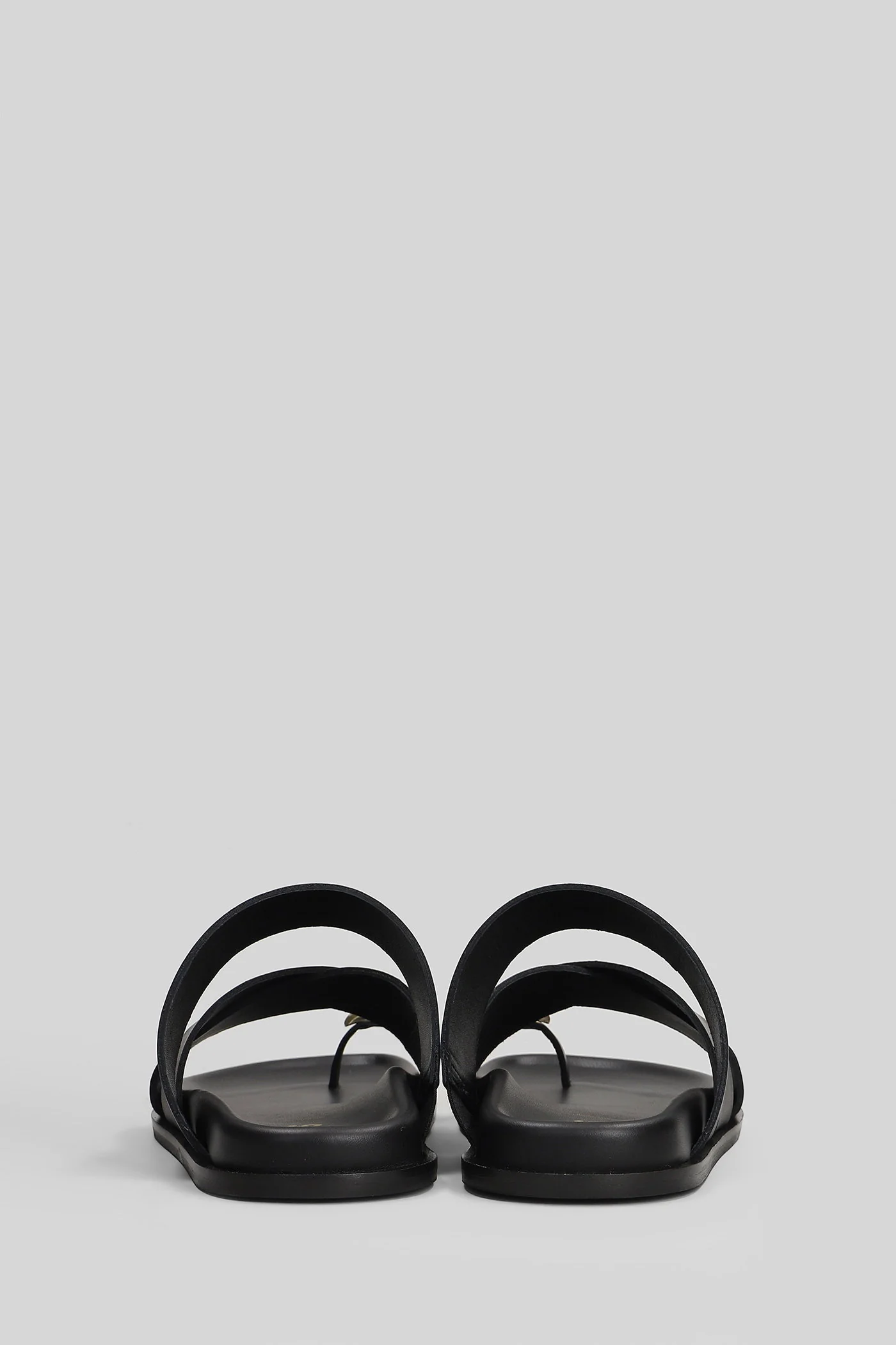 Christine Ring Flat sandal-slipper in black leather - Image 4