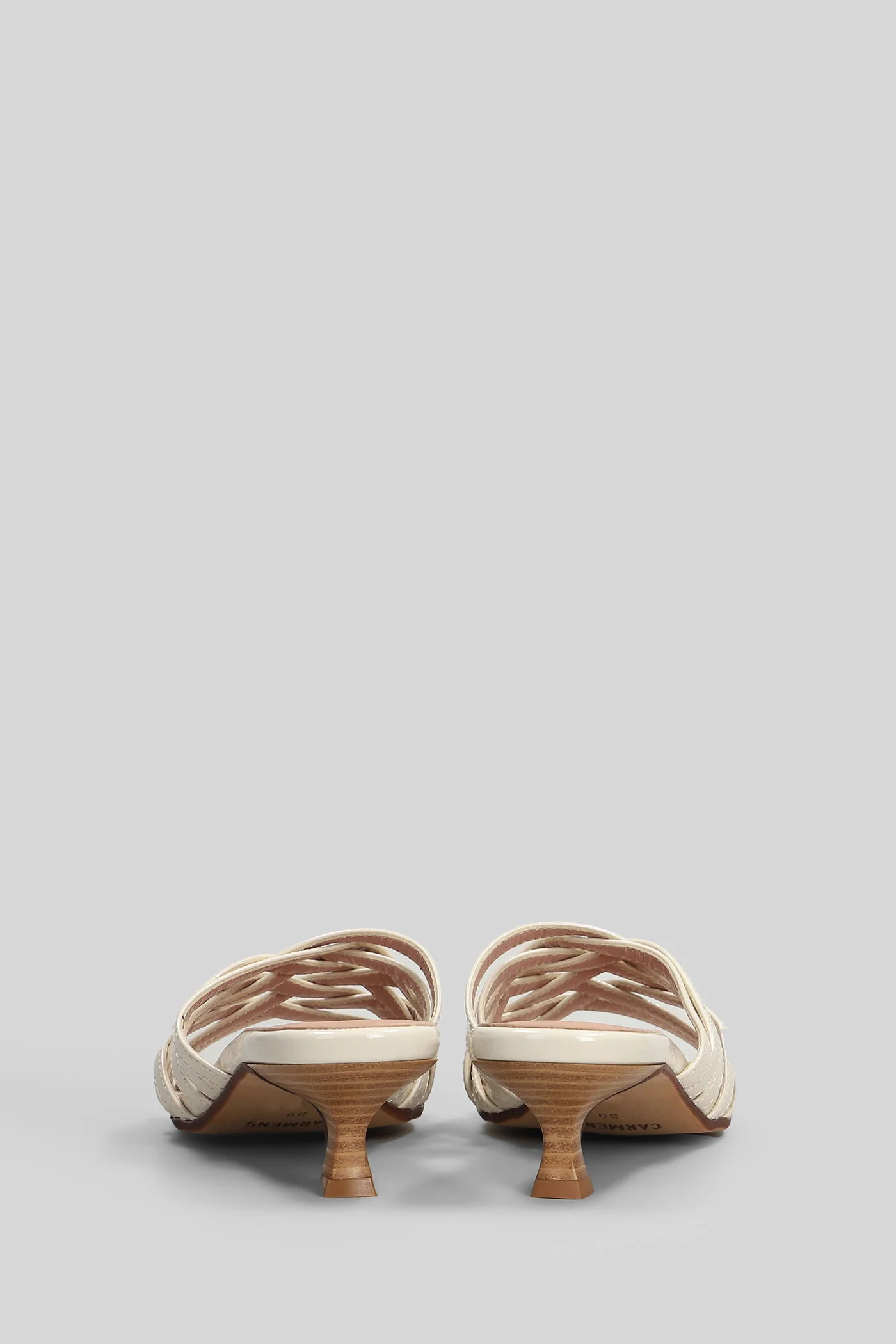 Giuli Cage Sandals in beige patent leather - Image 4