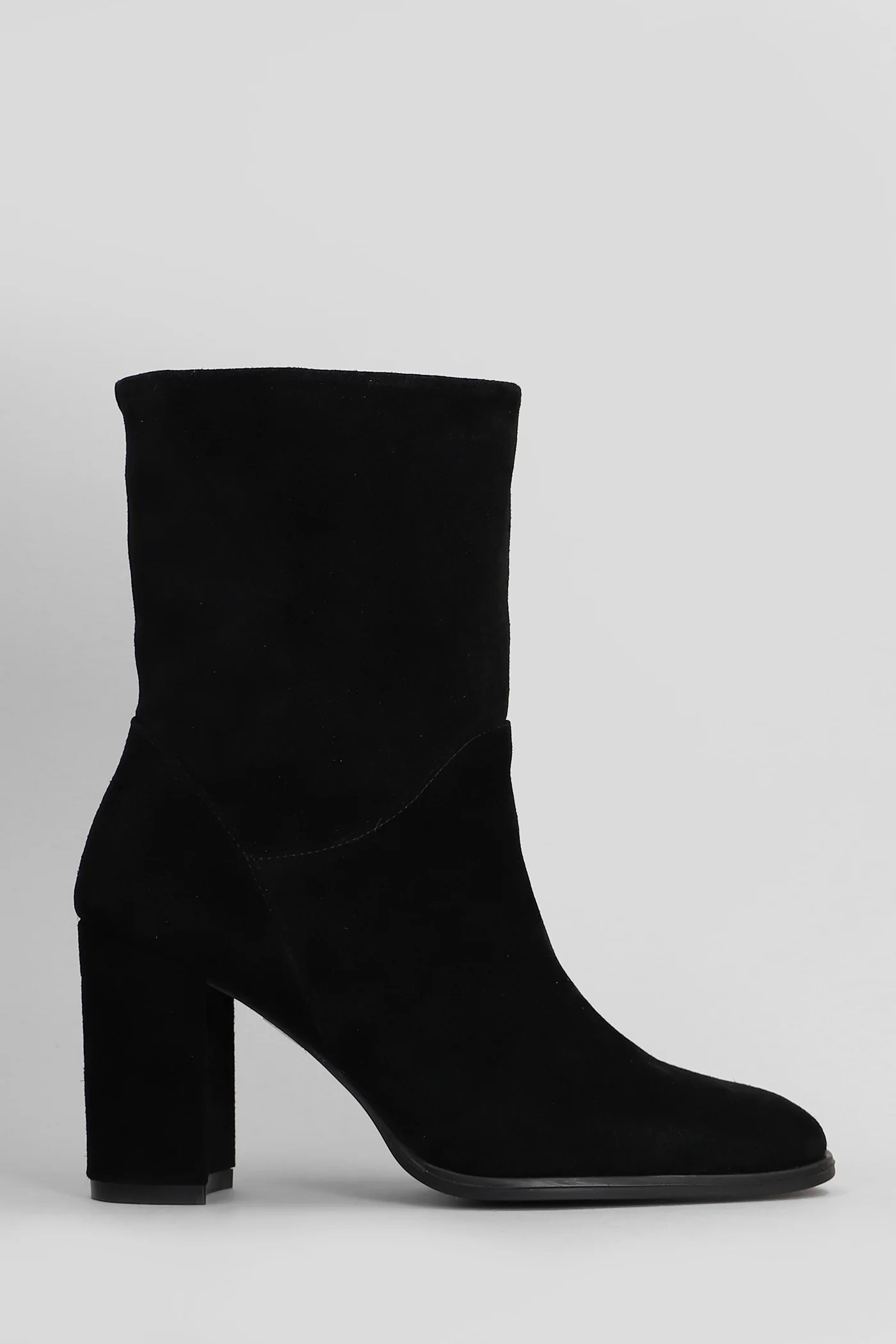 Gloria Mid M High heels Ankle boots in black suede