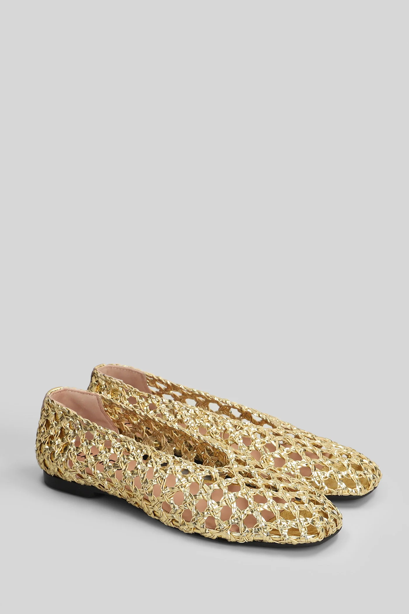 Maya Plait Ballet flats in gold leather - Image 2