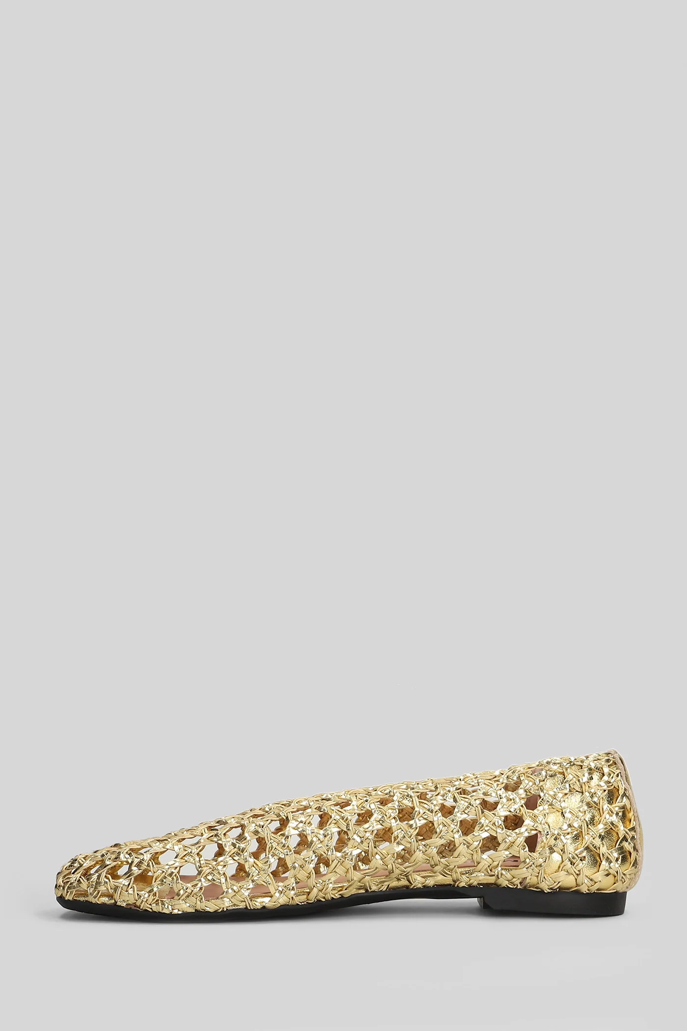 Maya Plait Ballet flats in gold leather - Image 3