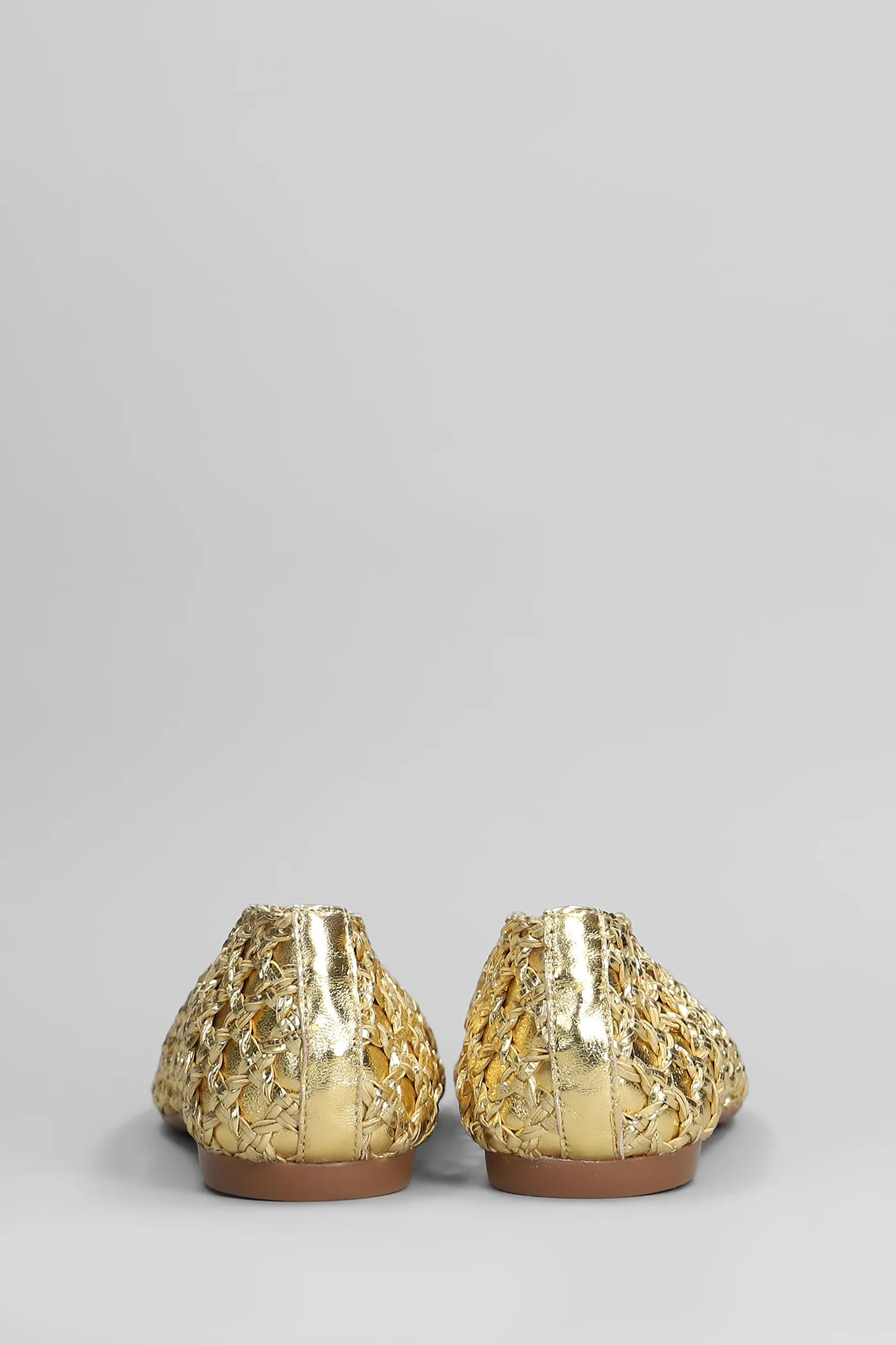 Maya Plait Ballet flats in gold leather - Image 4