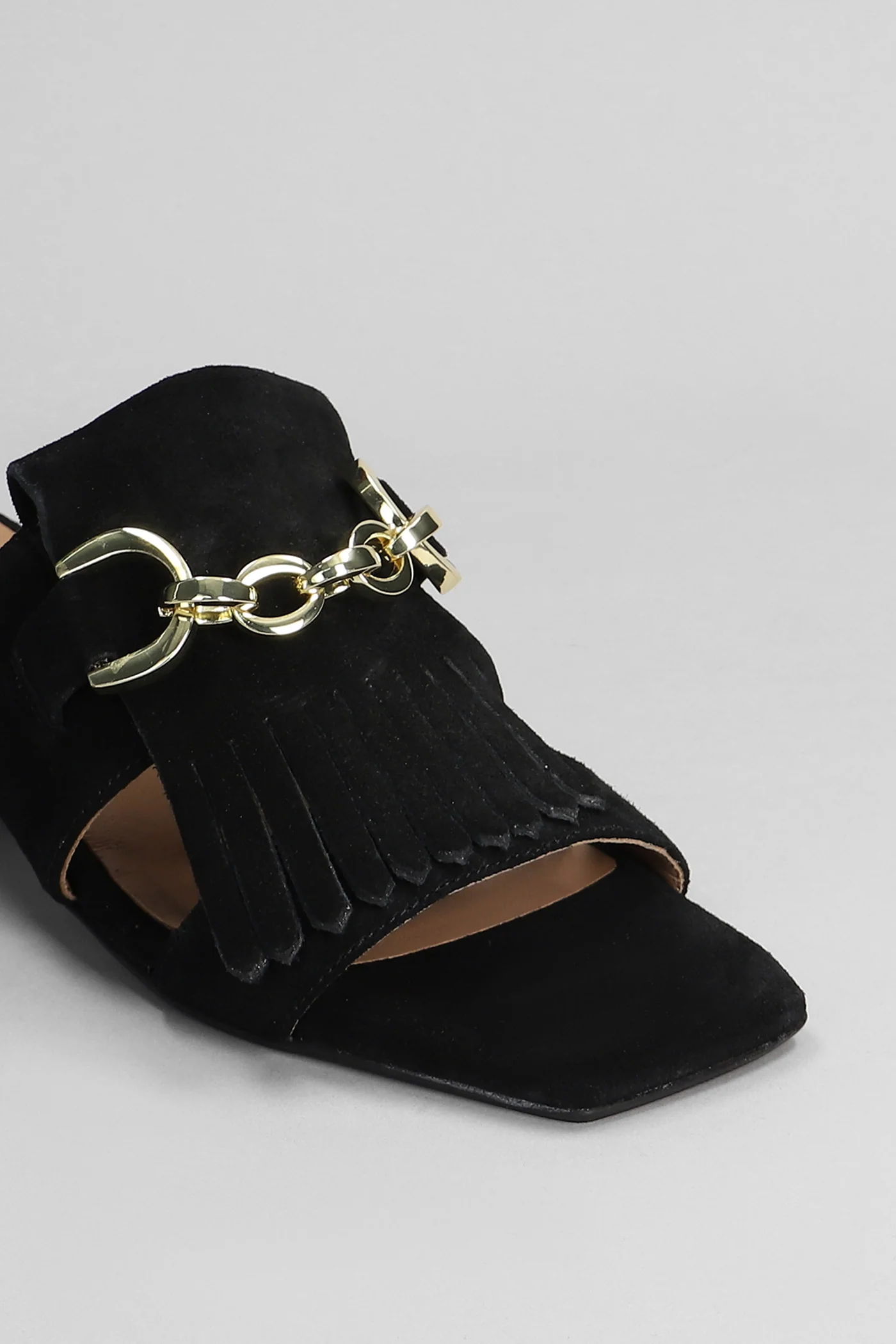 Sally Fringe Slipper-Mule in black suede - Image 5