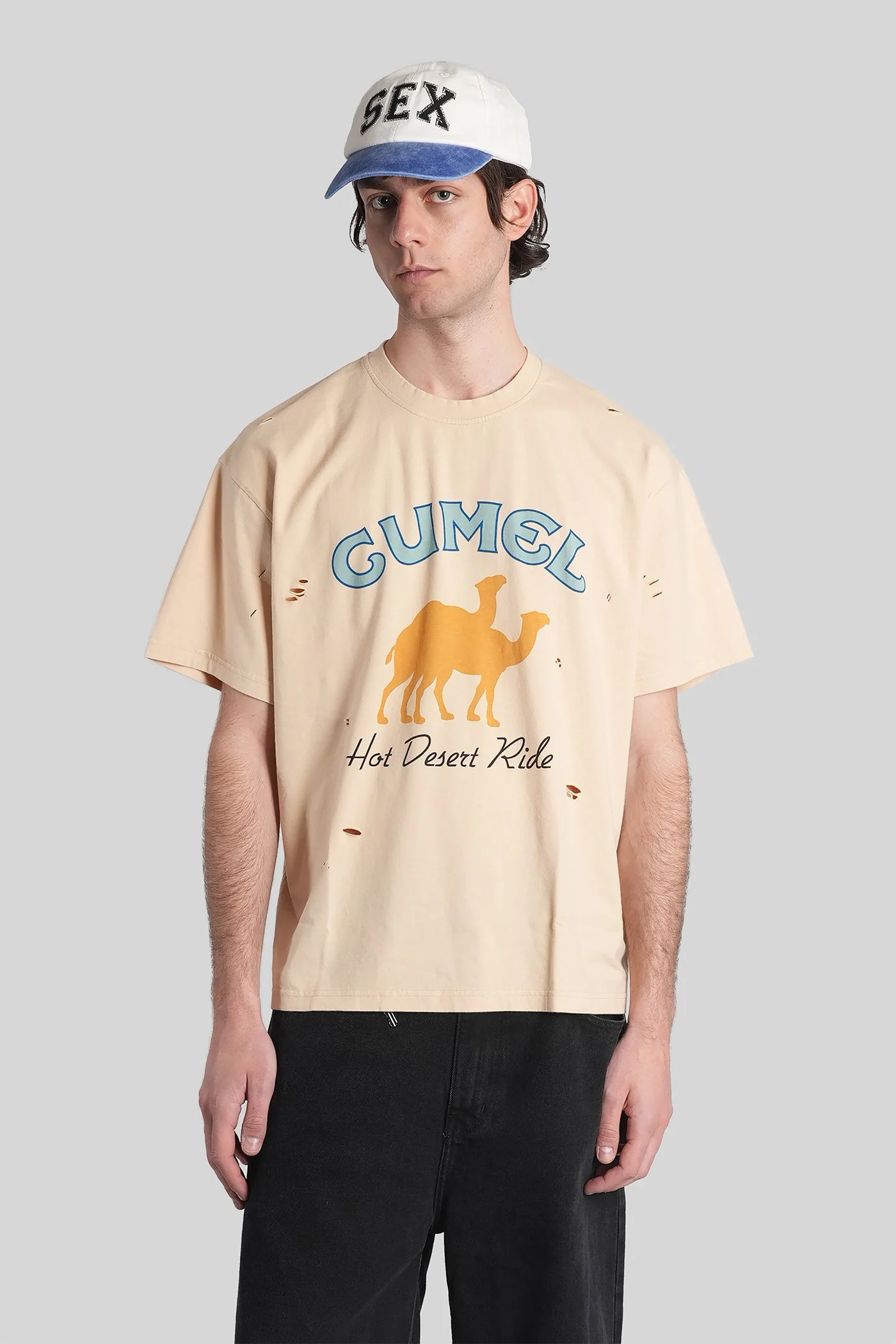 T-Shirt in beige cotton