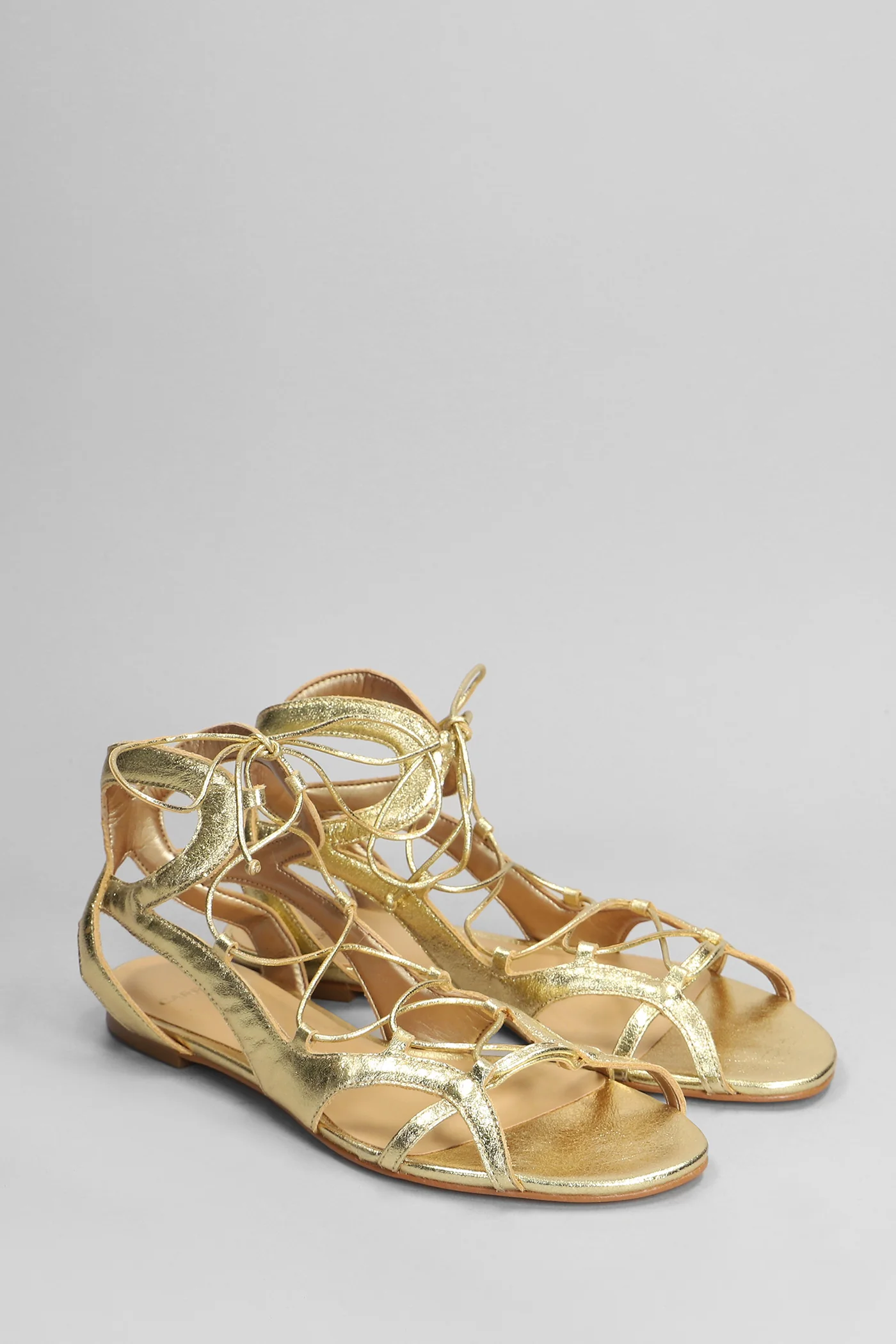 Flats in gold leather - Image 2