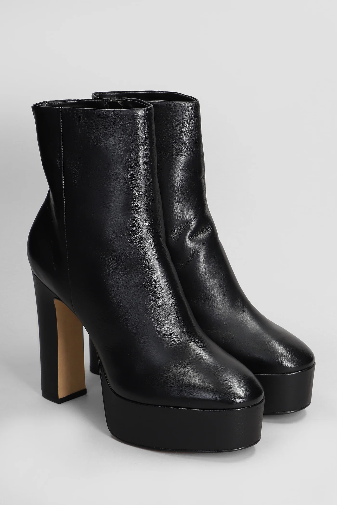 High heels Ankle boots in black leather - Image 2