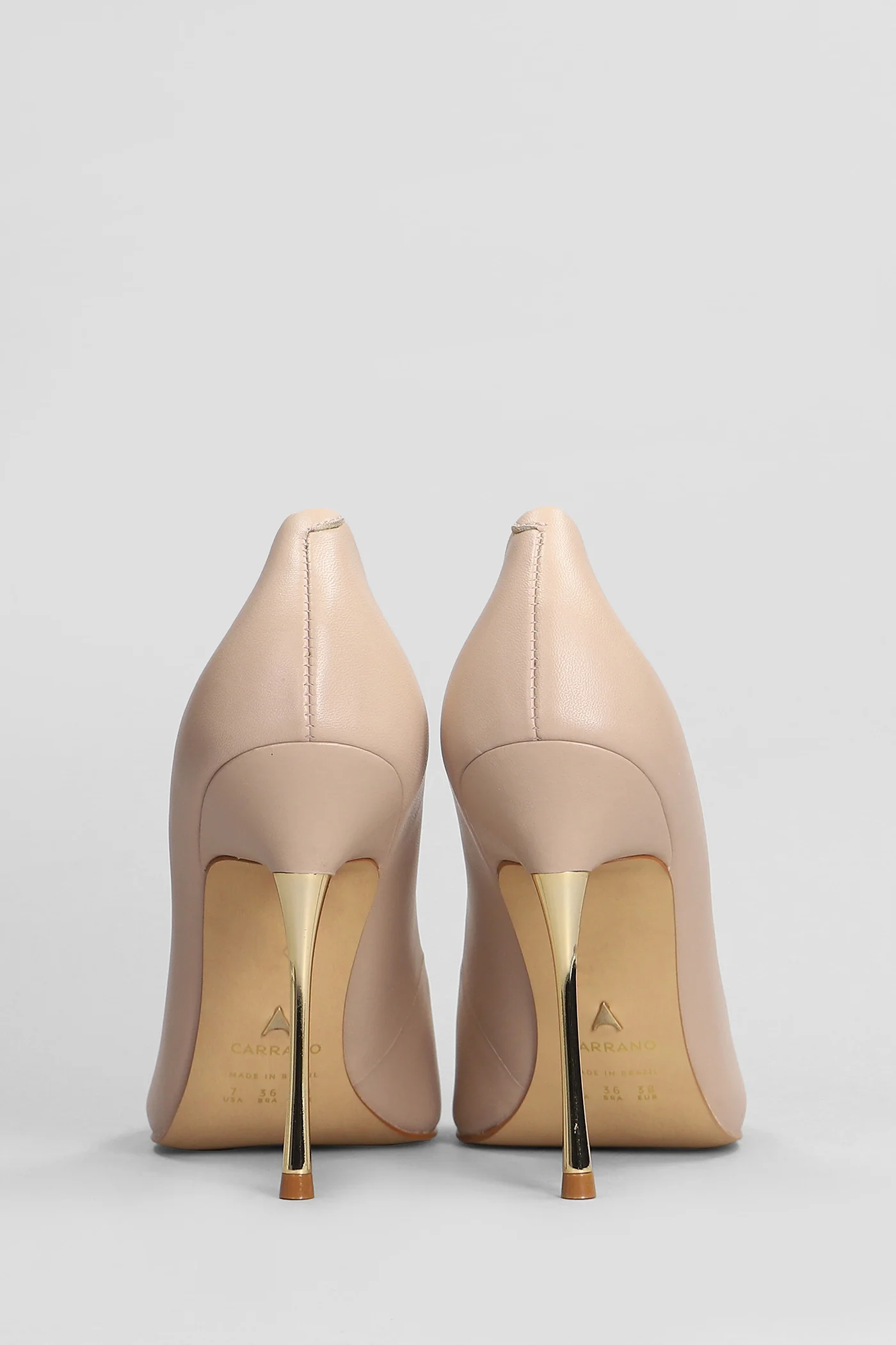 Pumps in beige leather - Image 4