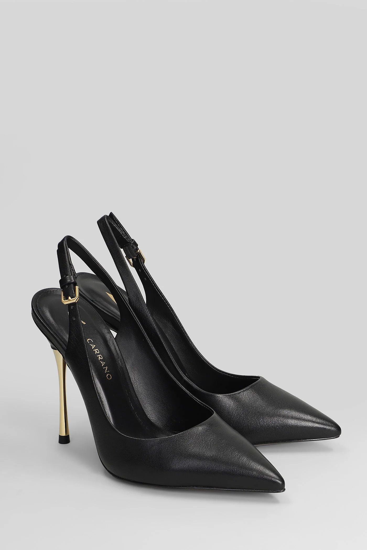 Pumps in black leather - Image 2