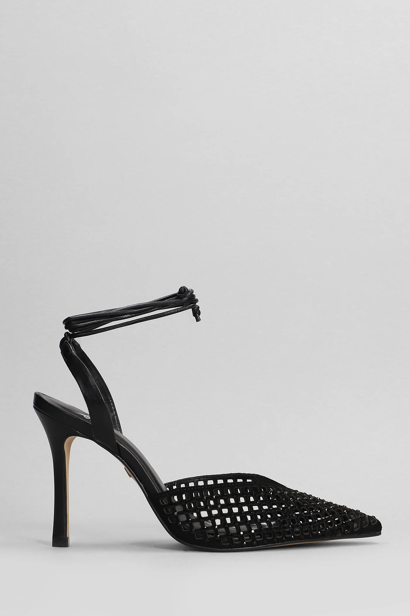 Pumps in black suede and leather