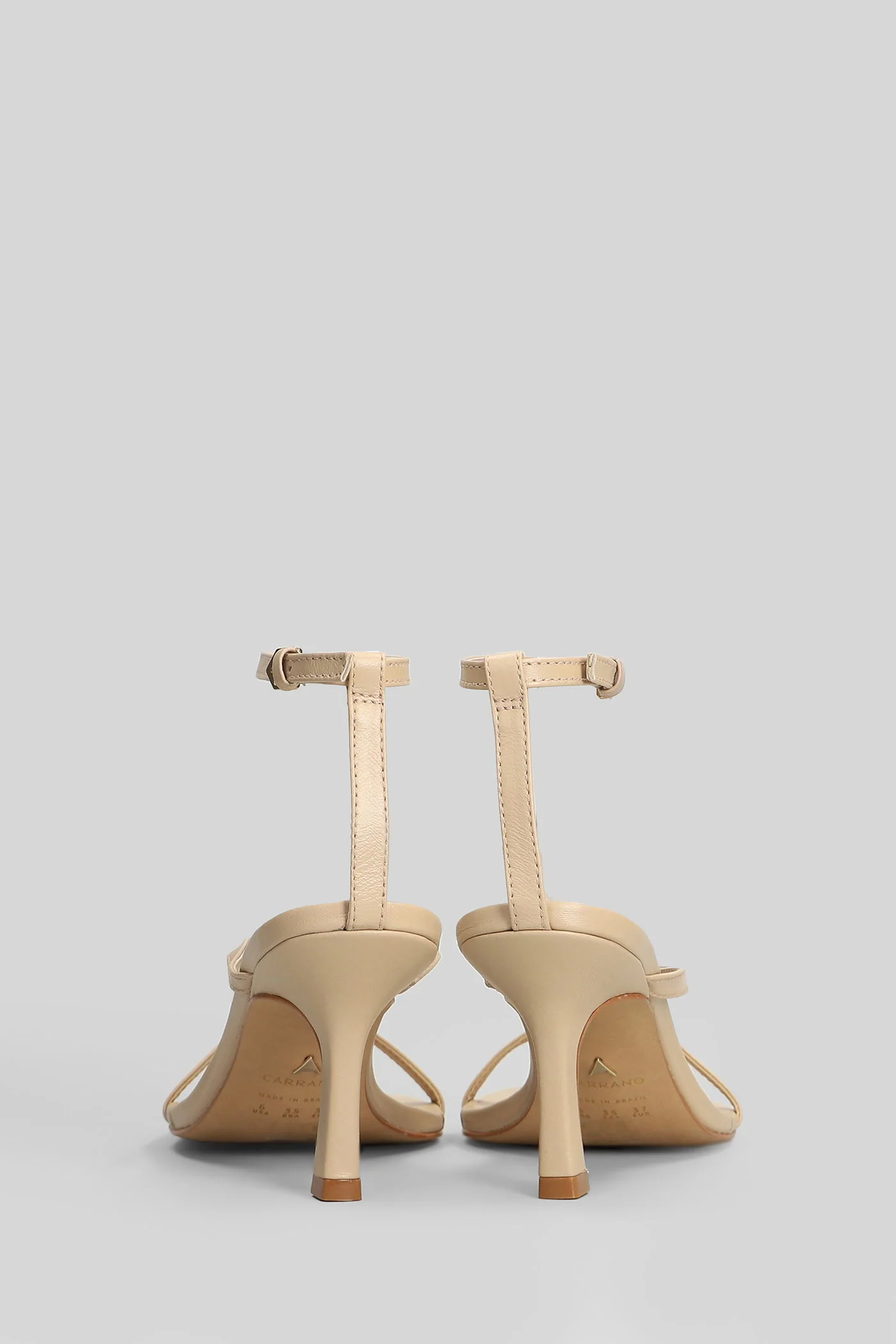 Sandals in beige leather - Image 4
