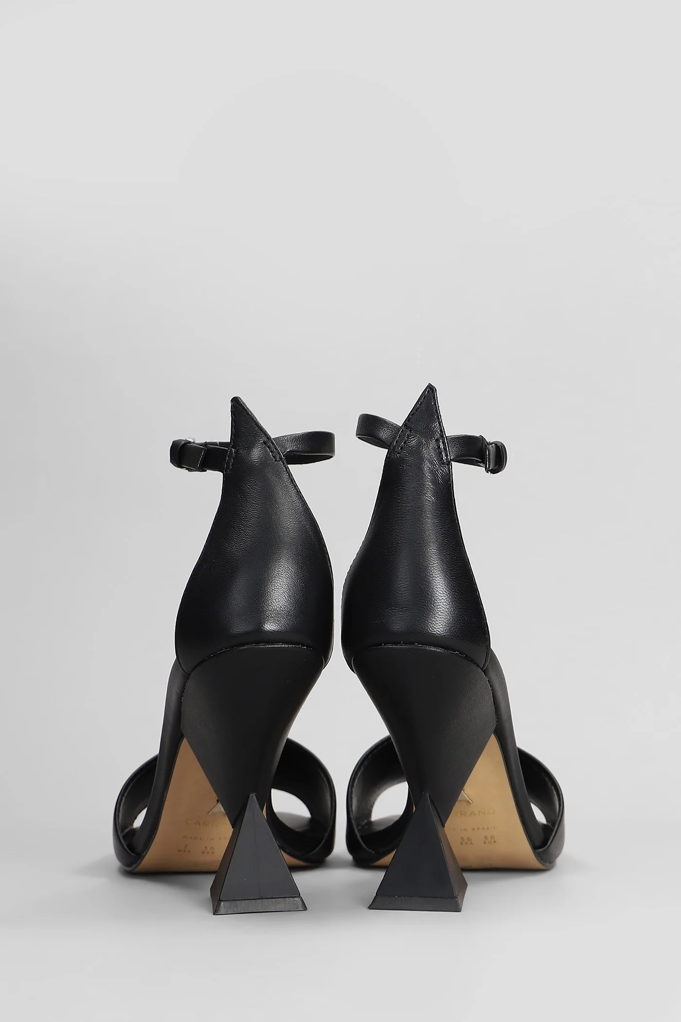 Sandals in black leather - Image 4