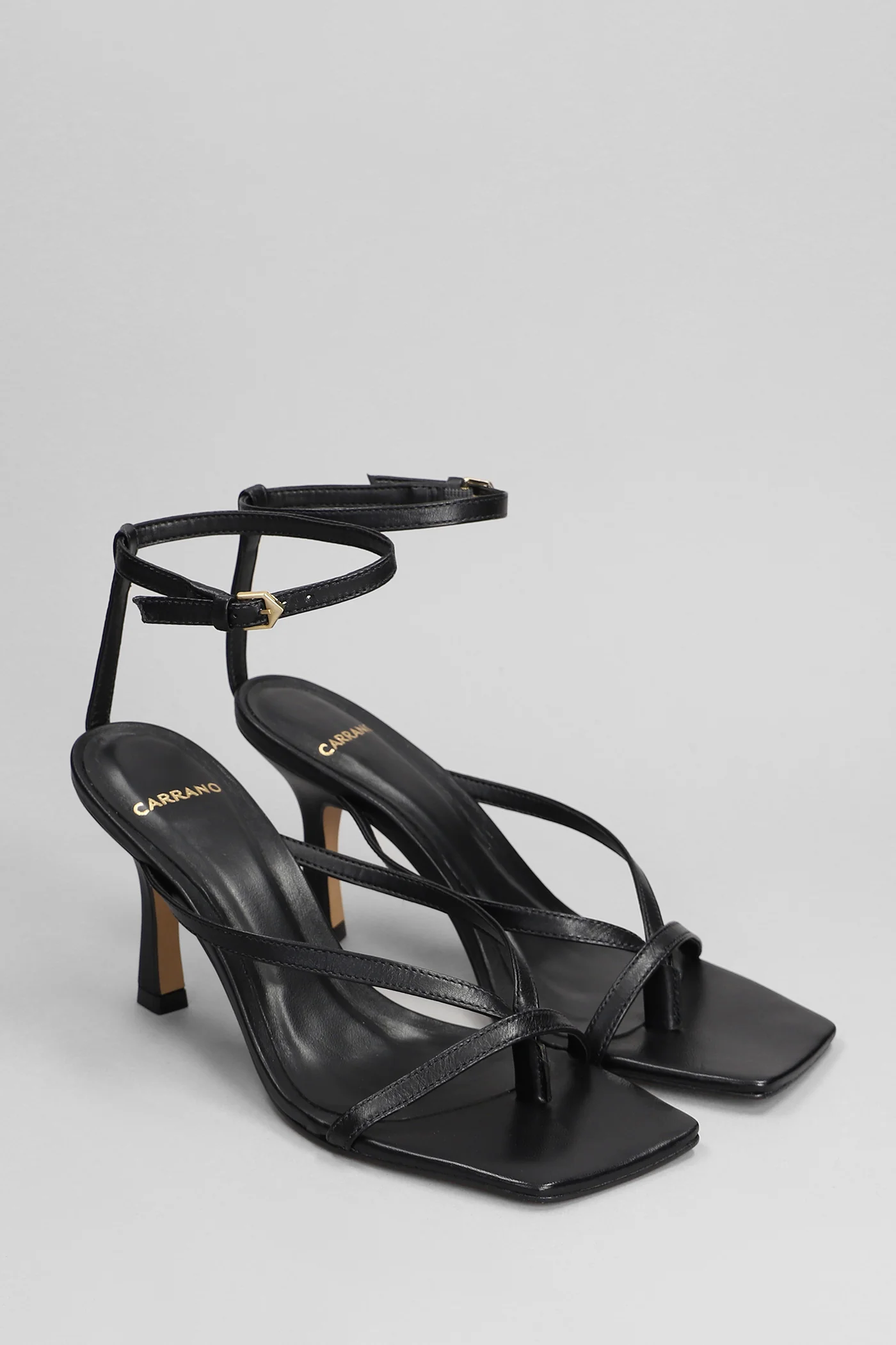 Sandals in black leather - Image 2