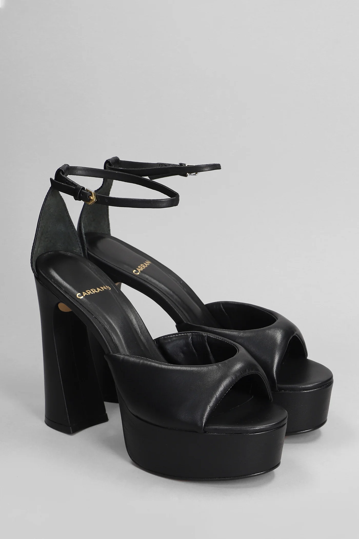 Sandals in black leather - Image 2