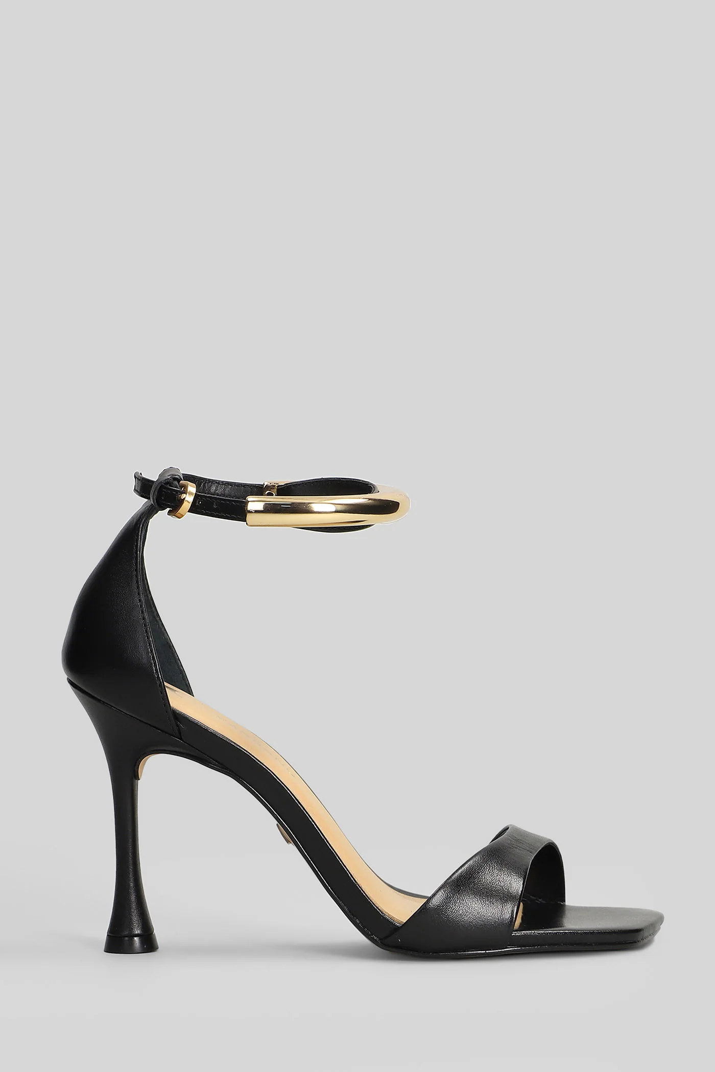 Sandals in black leather