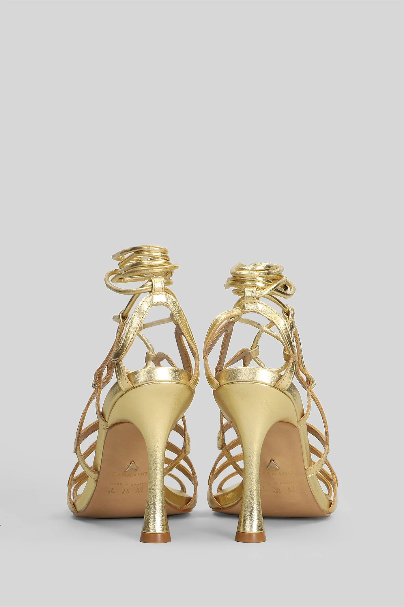 Sandals in gold leather - Image 4