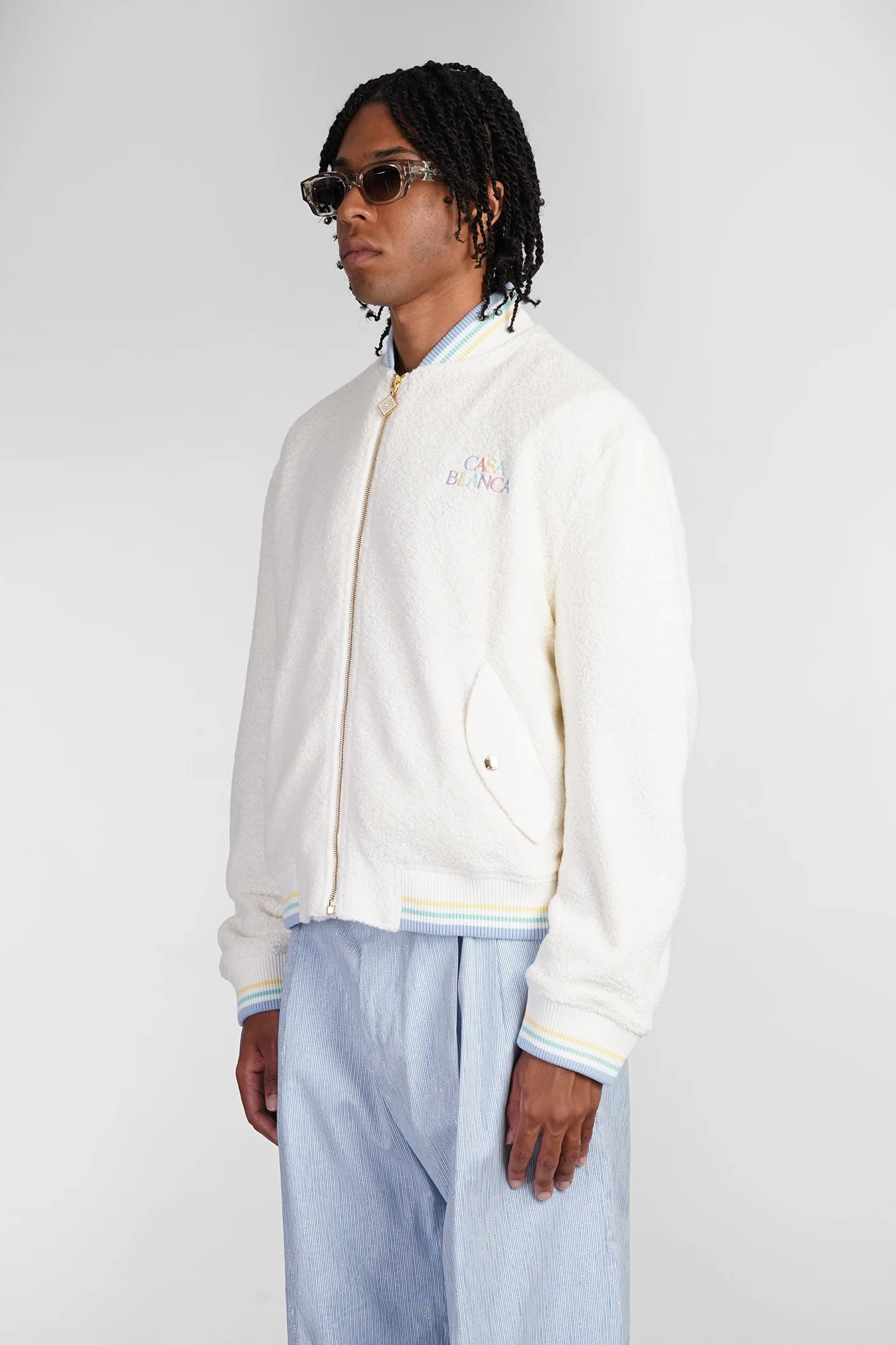Bomber Jacket in beige wool - Image 4