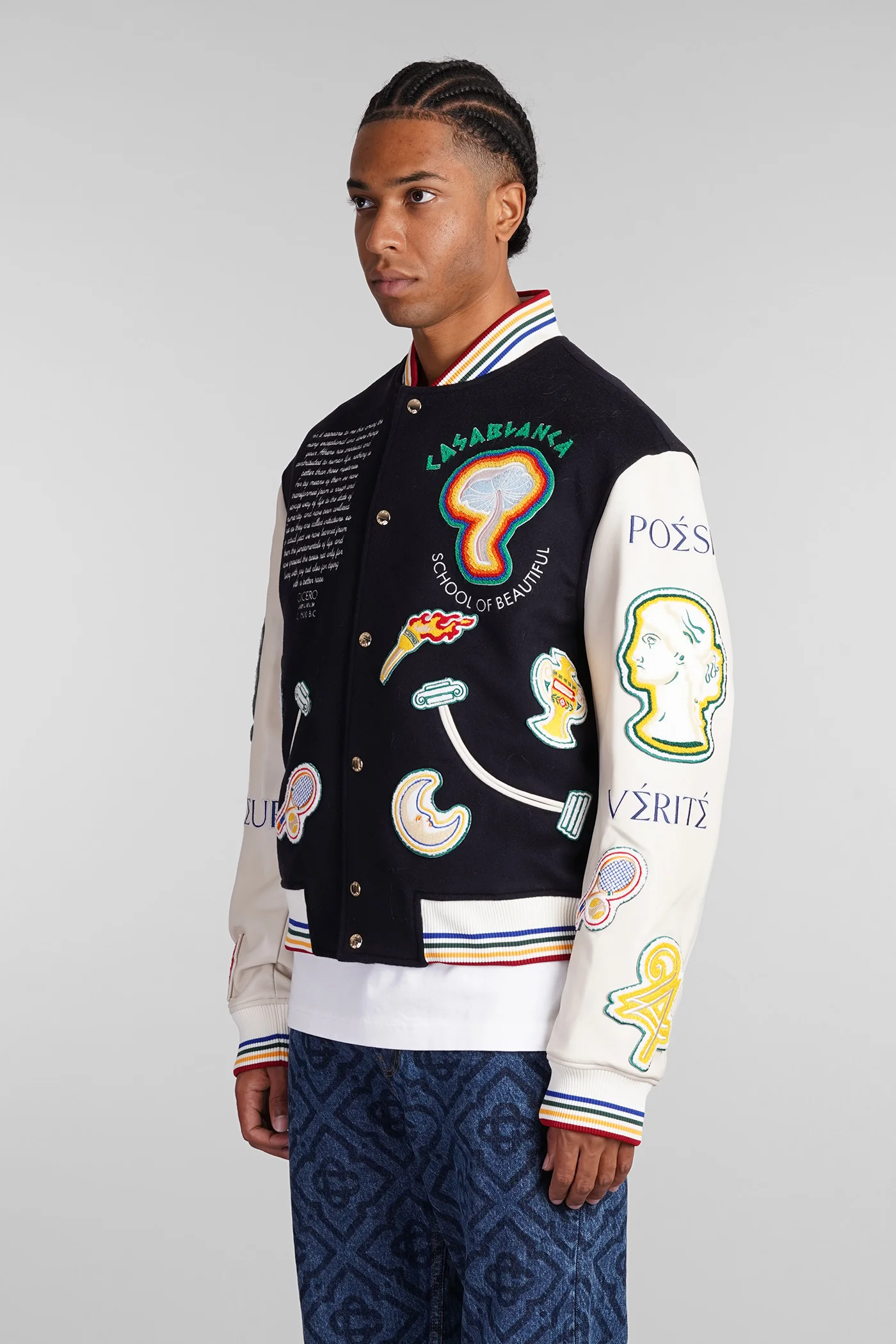 Bomber Jacket in blue wool - Image 4