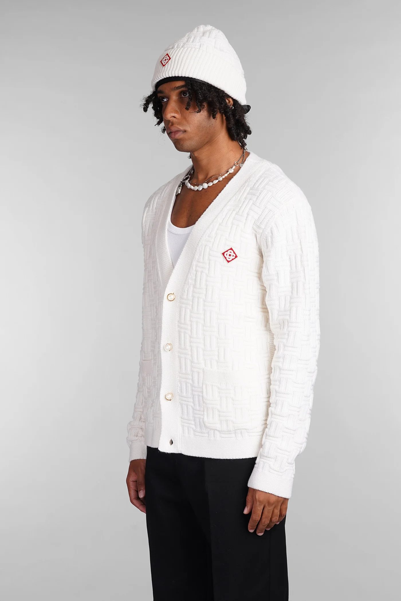 Cardigan in beige wool - Image 4