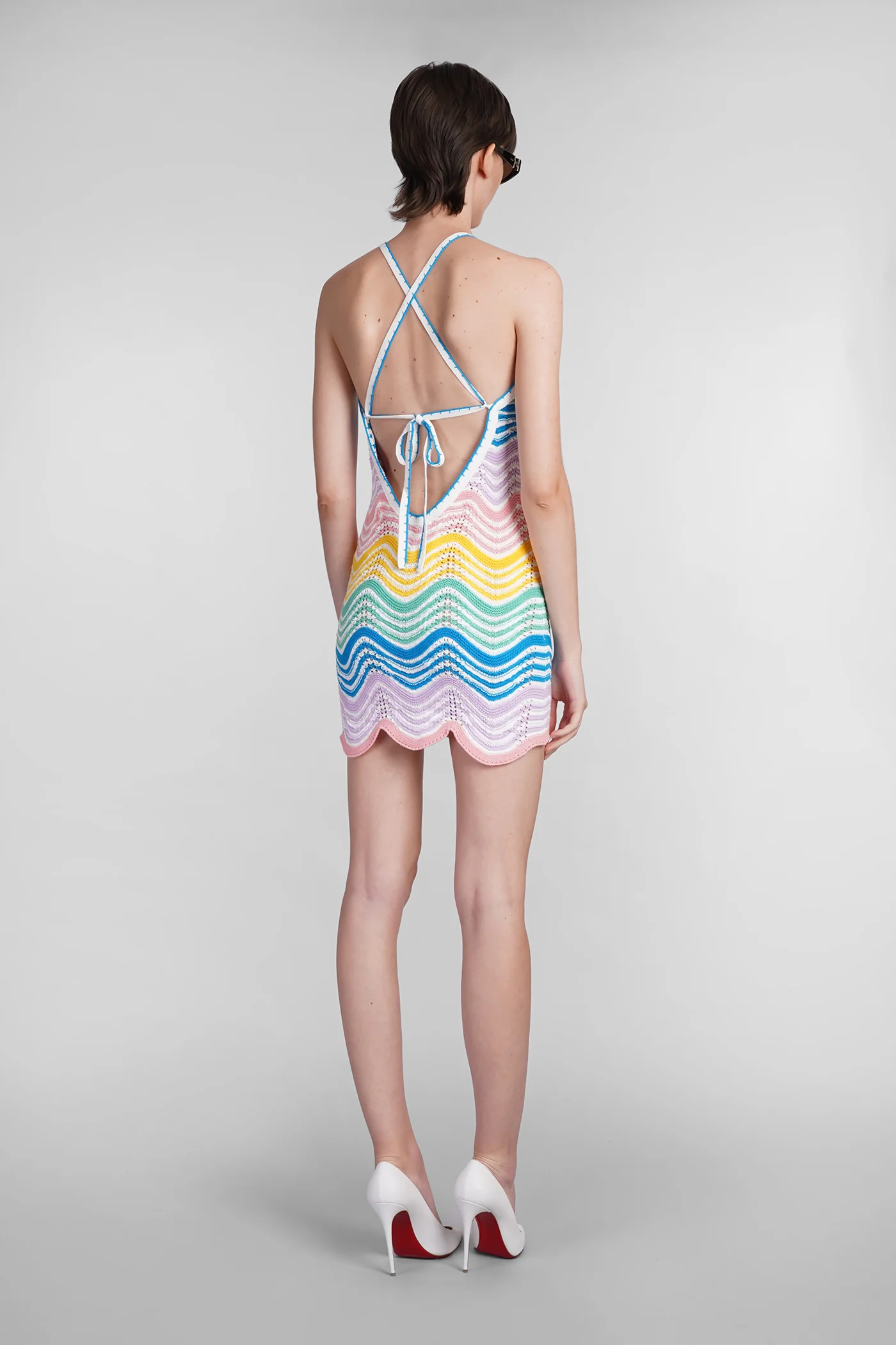 Dress woman in multicolor cotton - Image 3