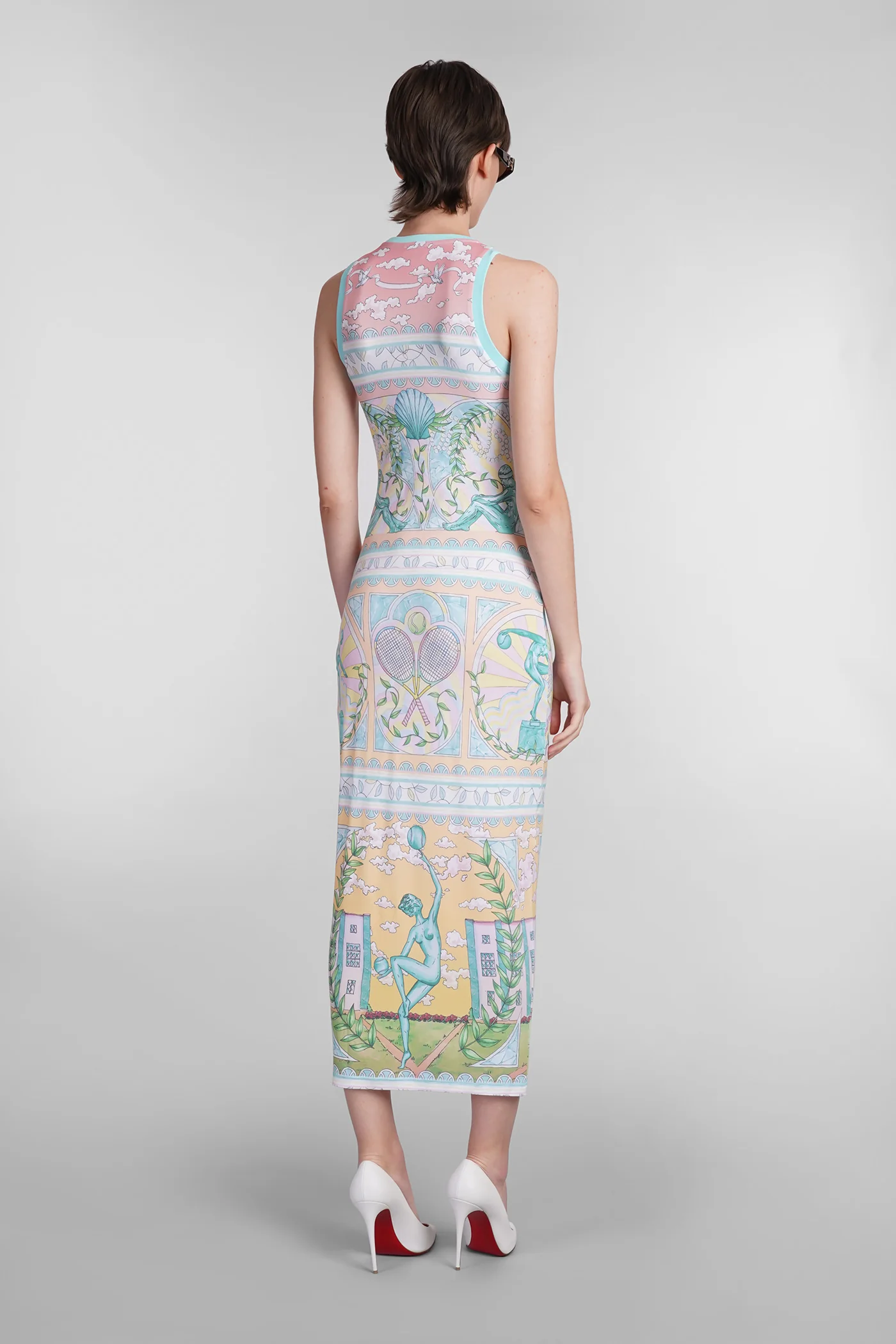 Dress woman  in multicolor viscose - Image 3