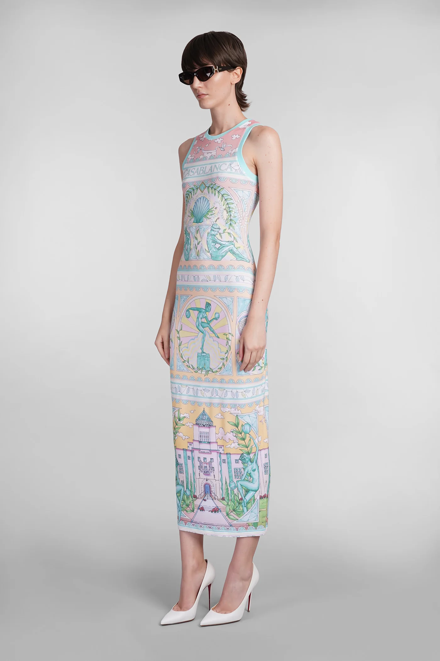 Dress woman  in multicolor viscose - Image 4