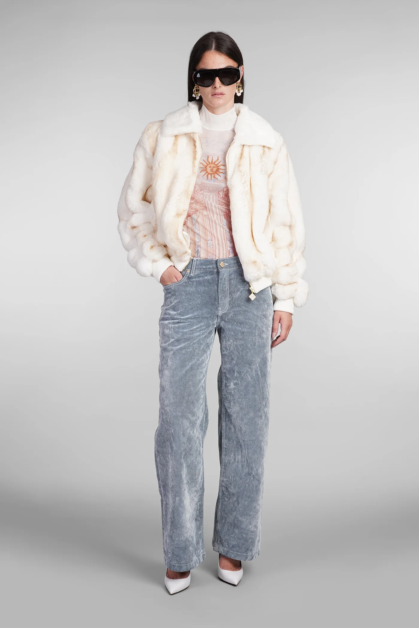 Fur & Shearling in beige polyester - Image 2