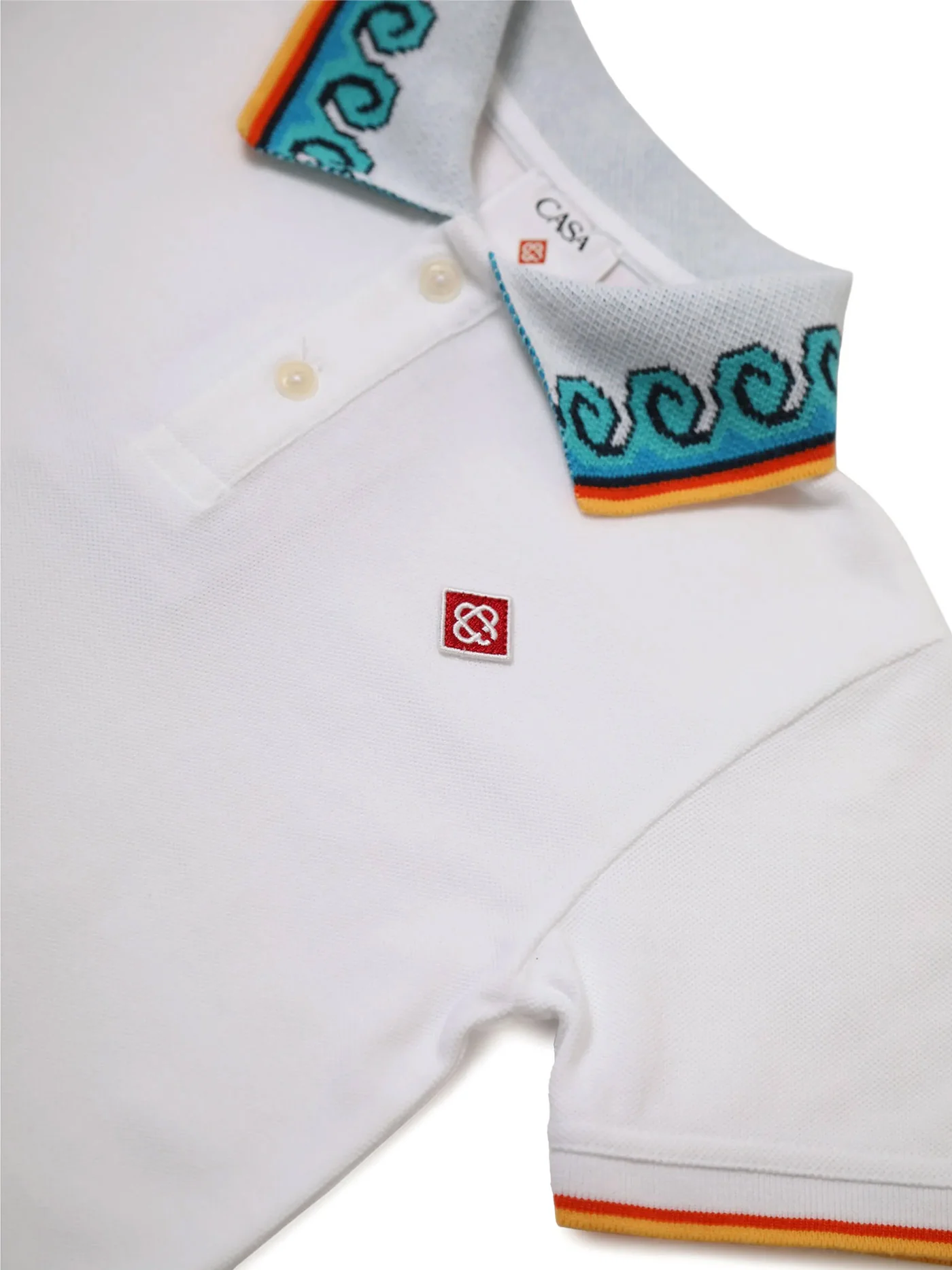 Polo in white cotton - Image 3