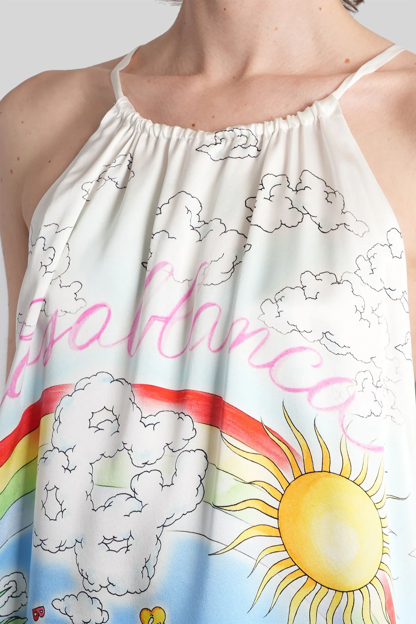 Mini dress in white silk - Image 5