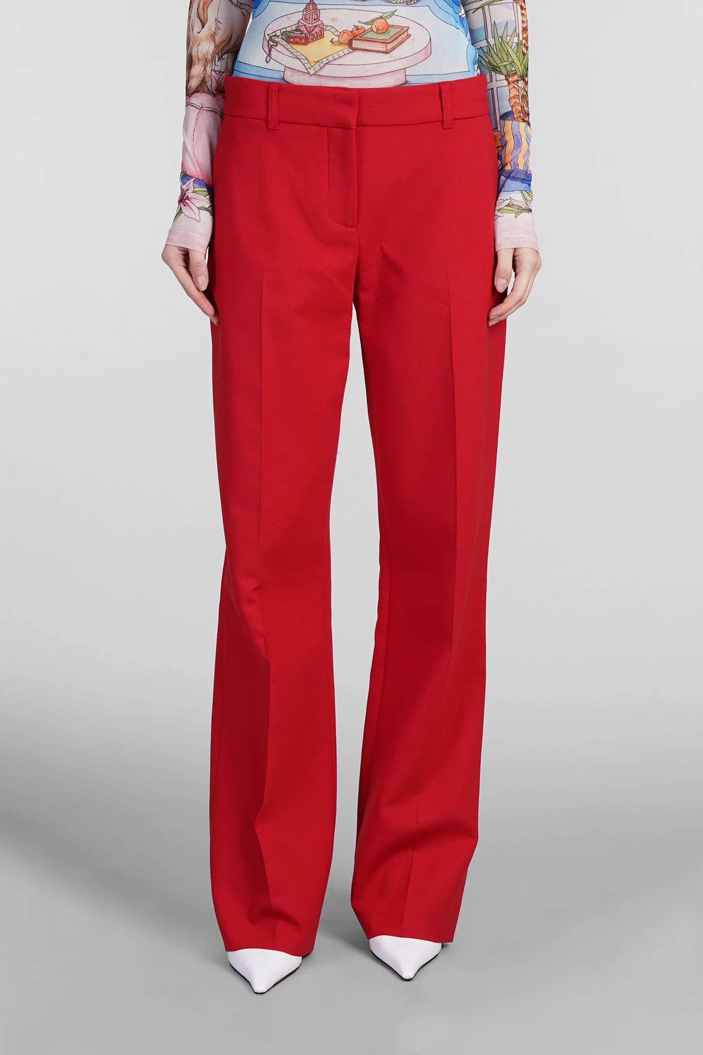 Pants in red wool