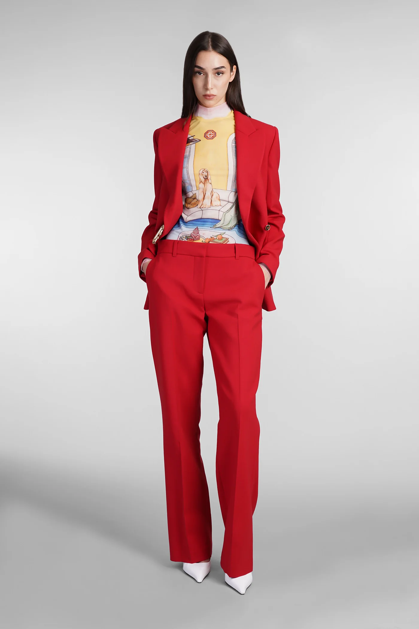 Pants in red wool - Image 2