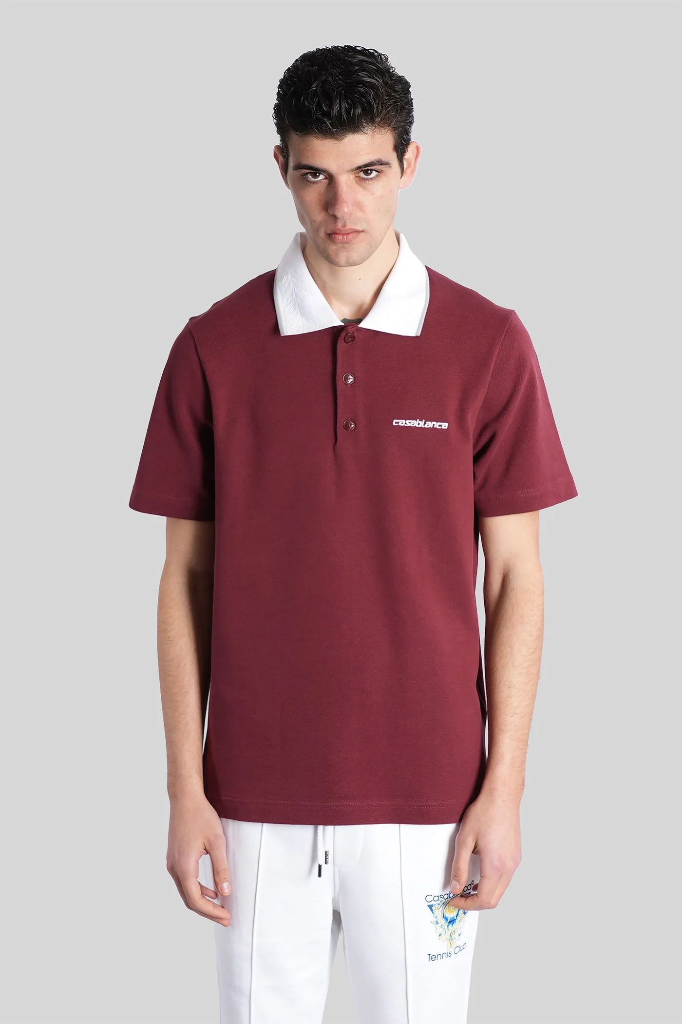 Polo in bordeaux cotton