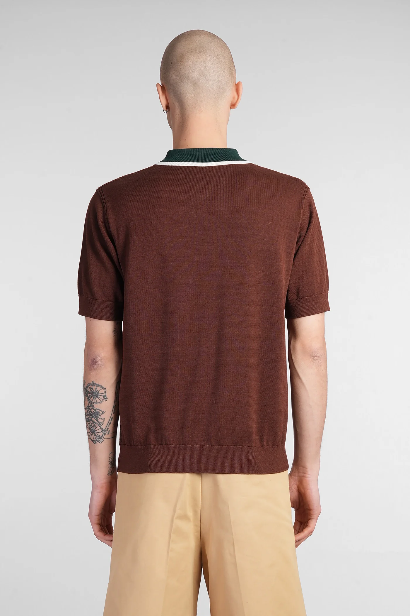 Polo in brown cotton - Image 3