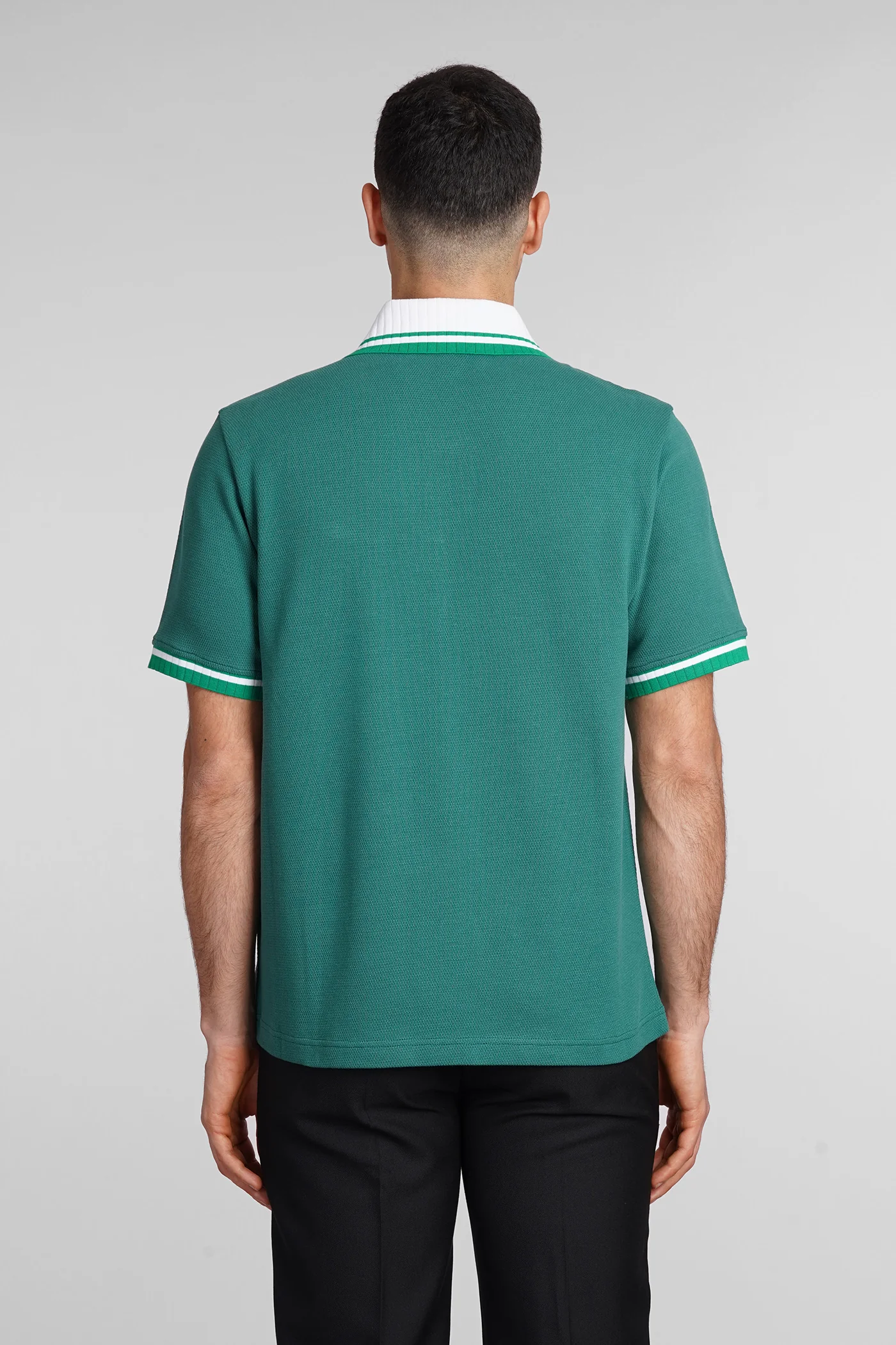 Polo in green cotton - Image 3