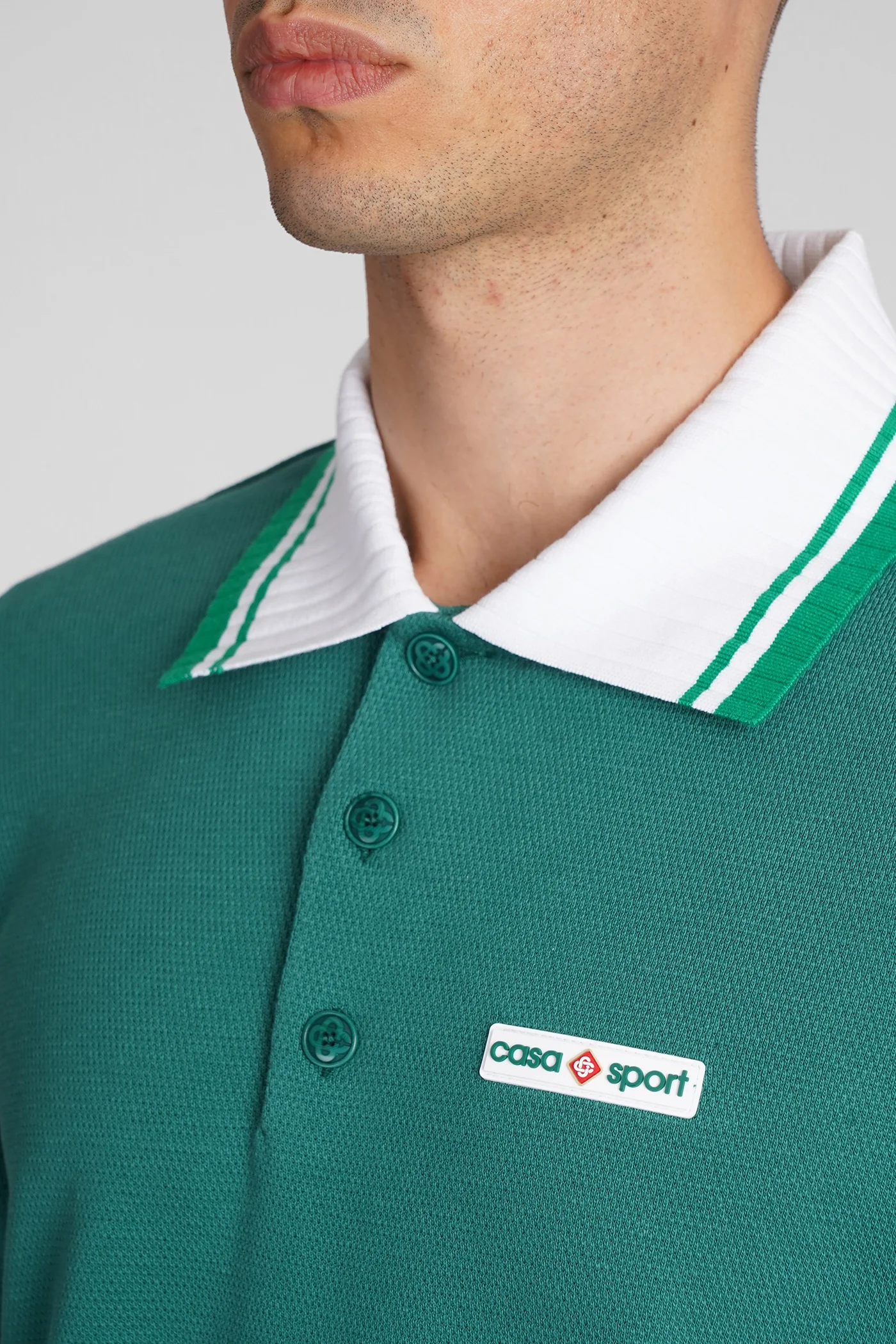 Polo in green cotton - Image 5