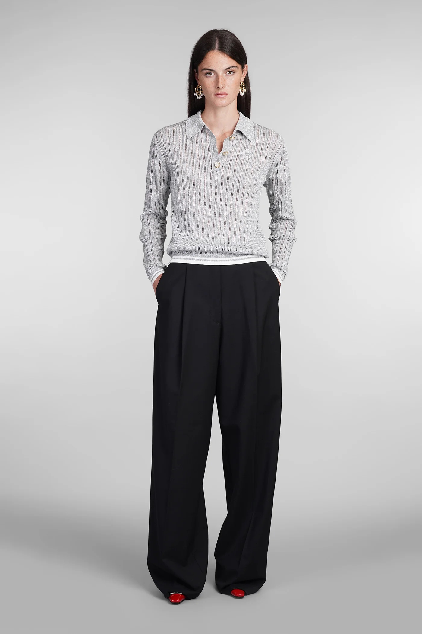 Polo in grey viscose - Image 2