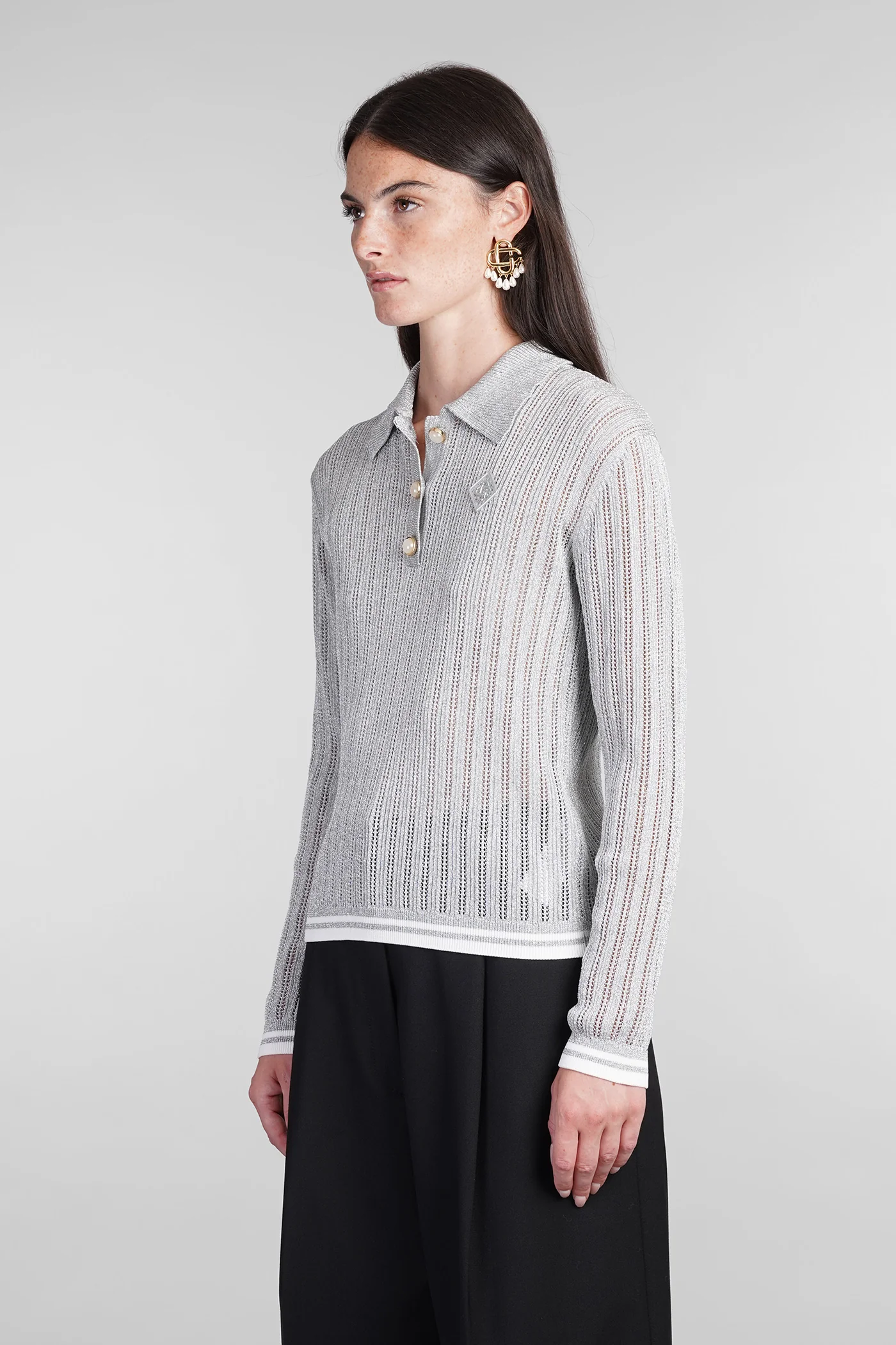 Polo in grey viscose - Image 4