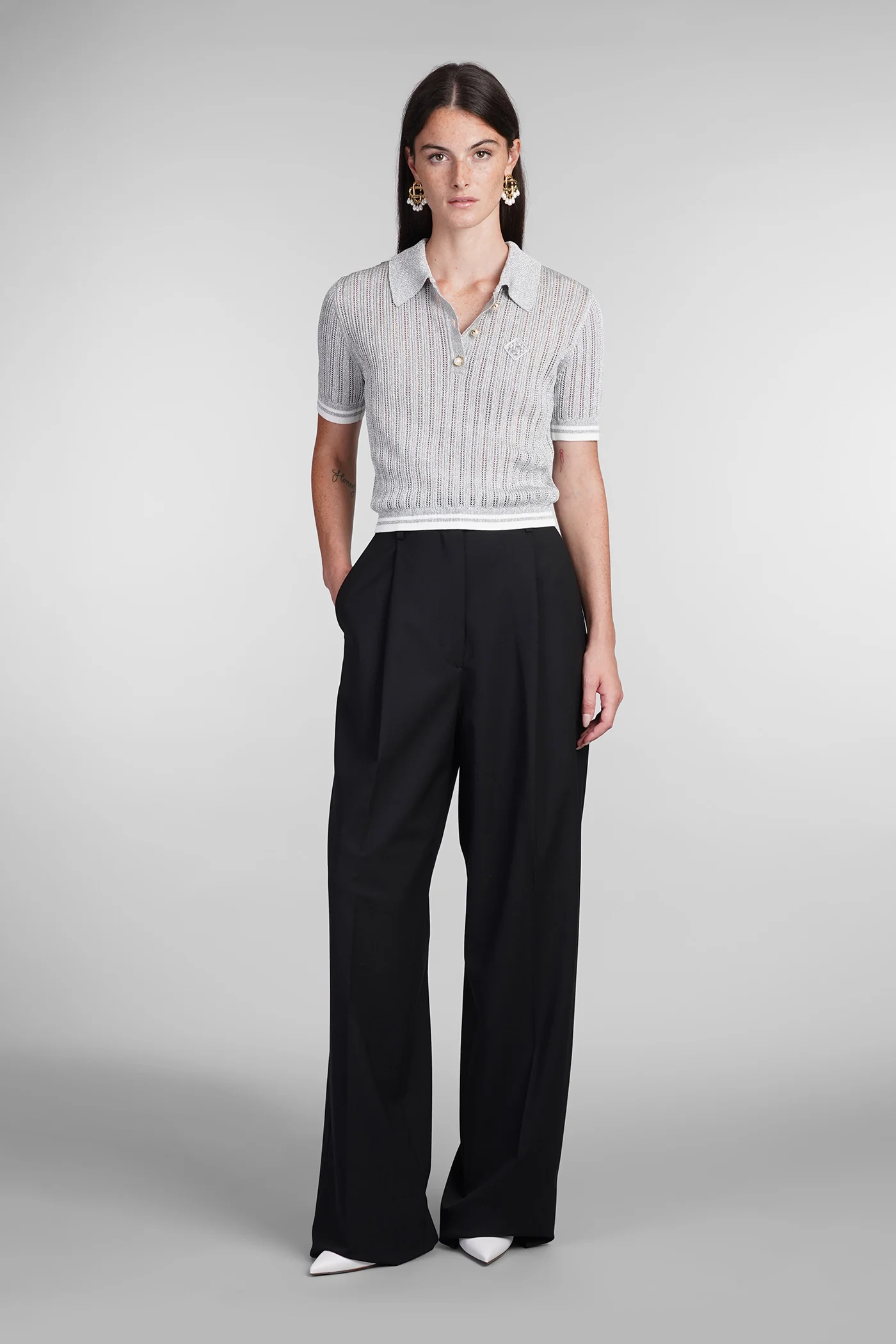 Polo in grey viscose - Image 2