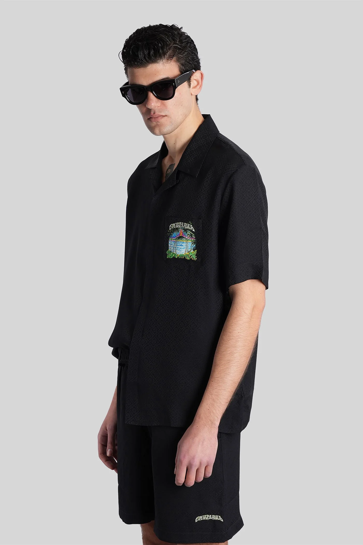 Shirt in black silk - Image 4