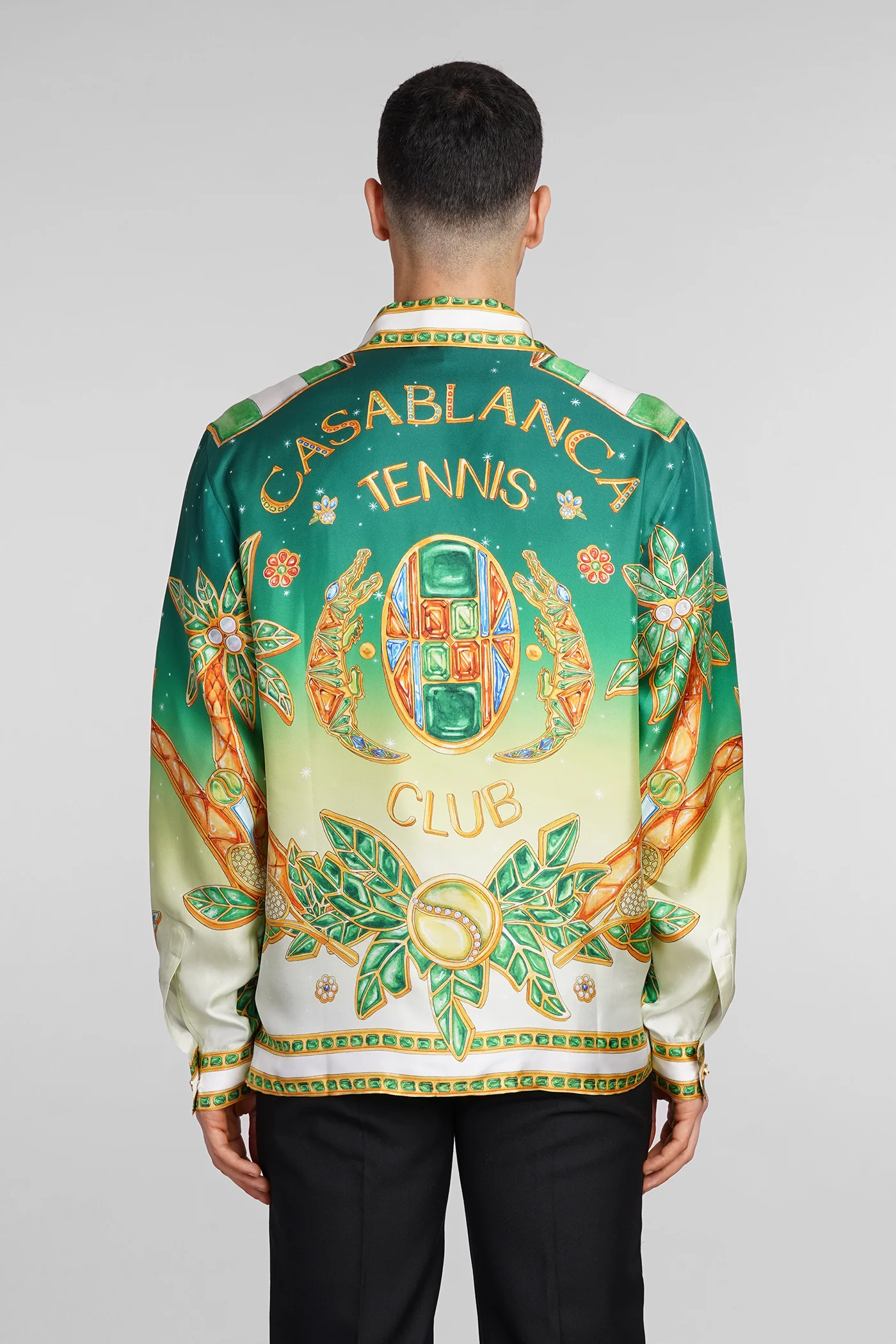 Shirt in green silk - Image 3