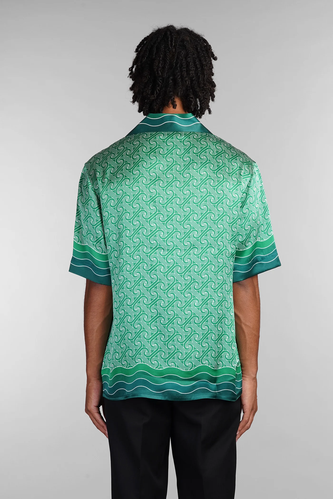 Shirt in green silk - Image 3
